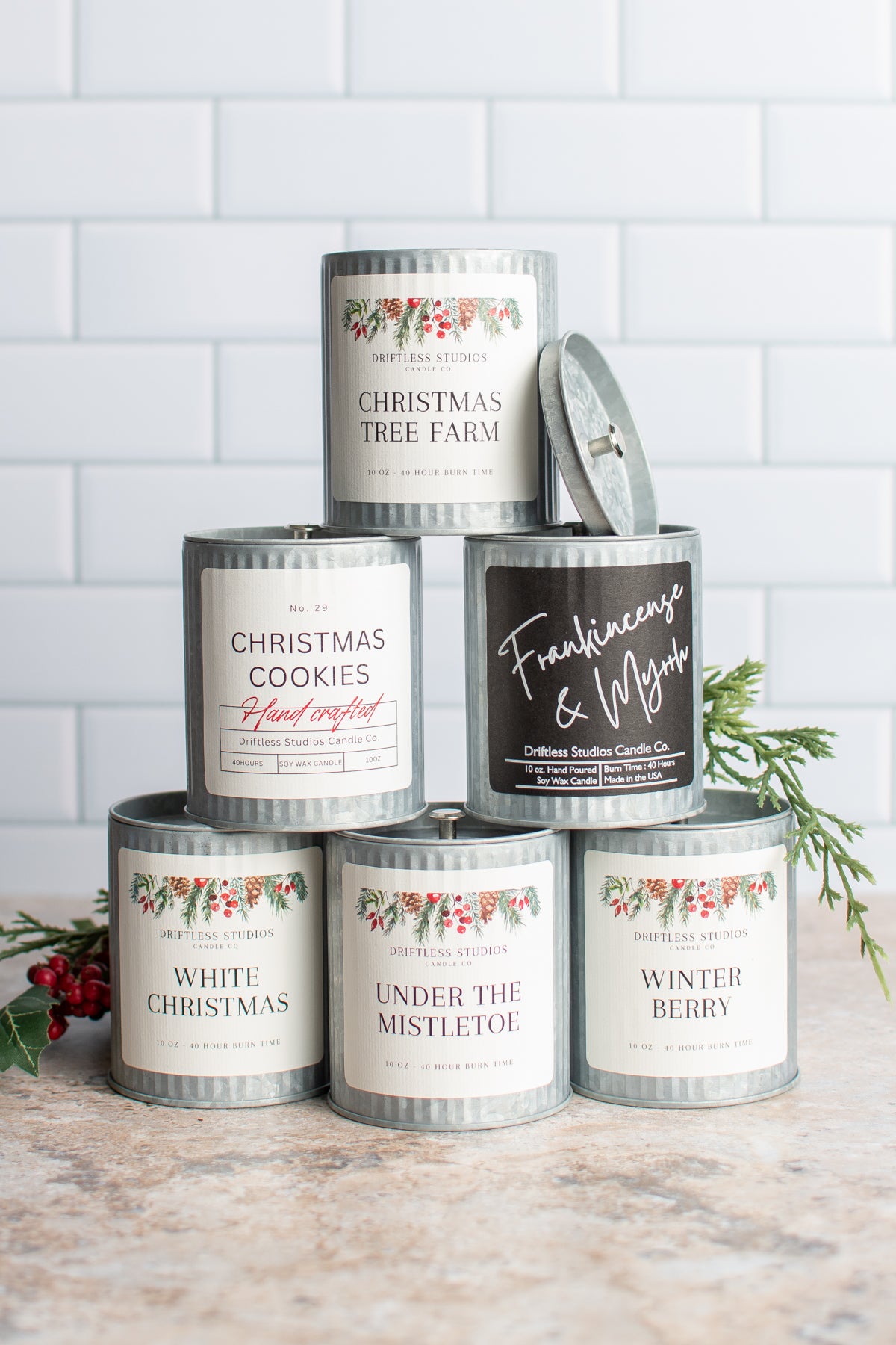 Frankincense & Myrrh Tin Farmhouse Candle