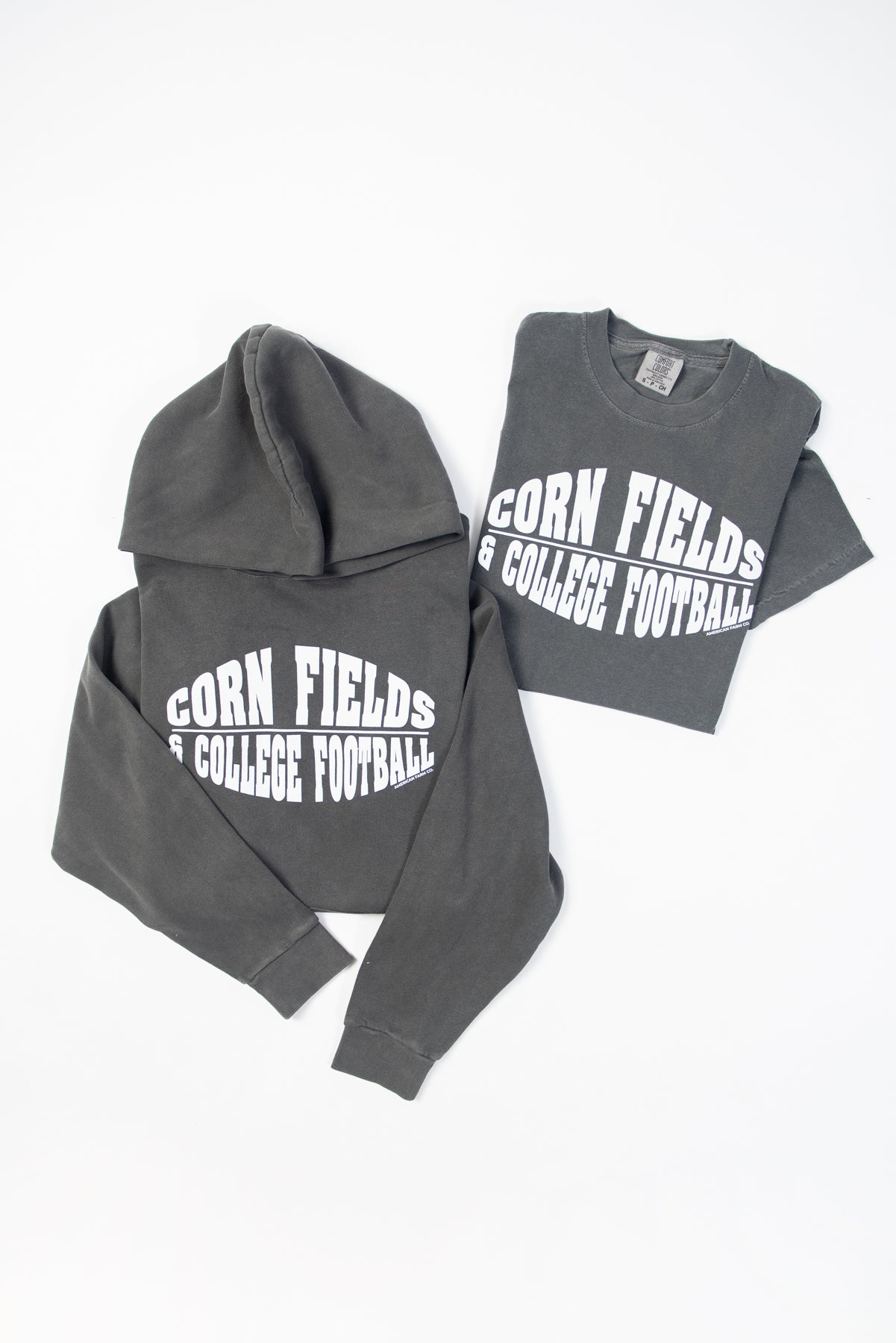 'Corn Fields and College Football' Charcoal Hoodie