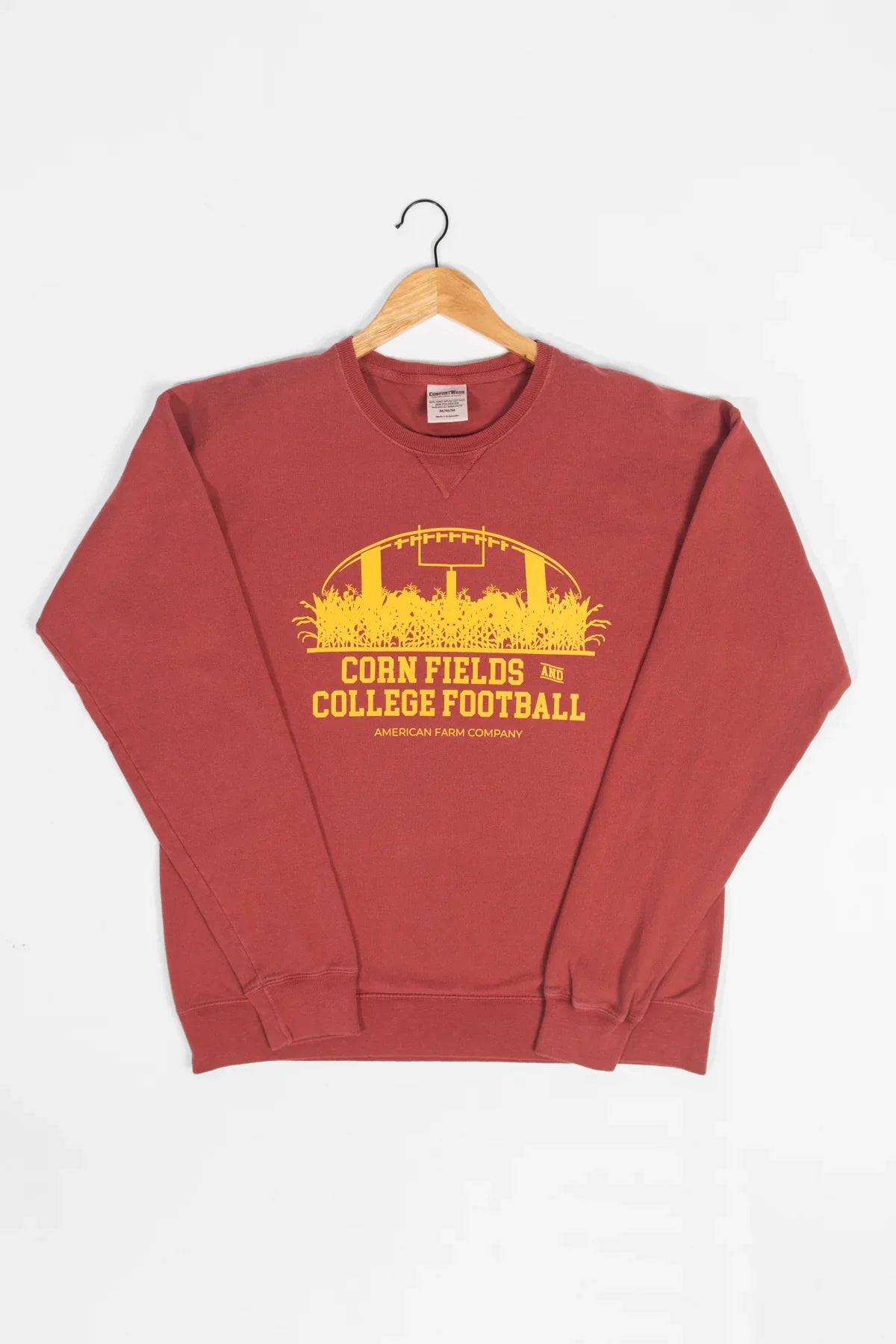 Cornfields and College Football Washed Red Crewneck