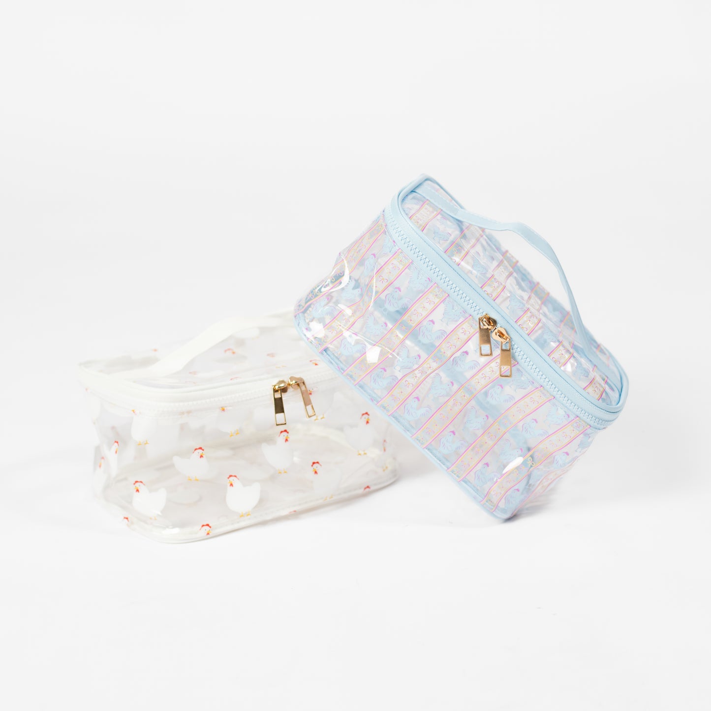 White Chicken Clear Cosmetic Bag - Big