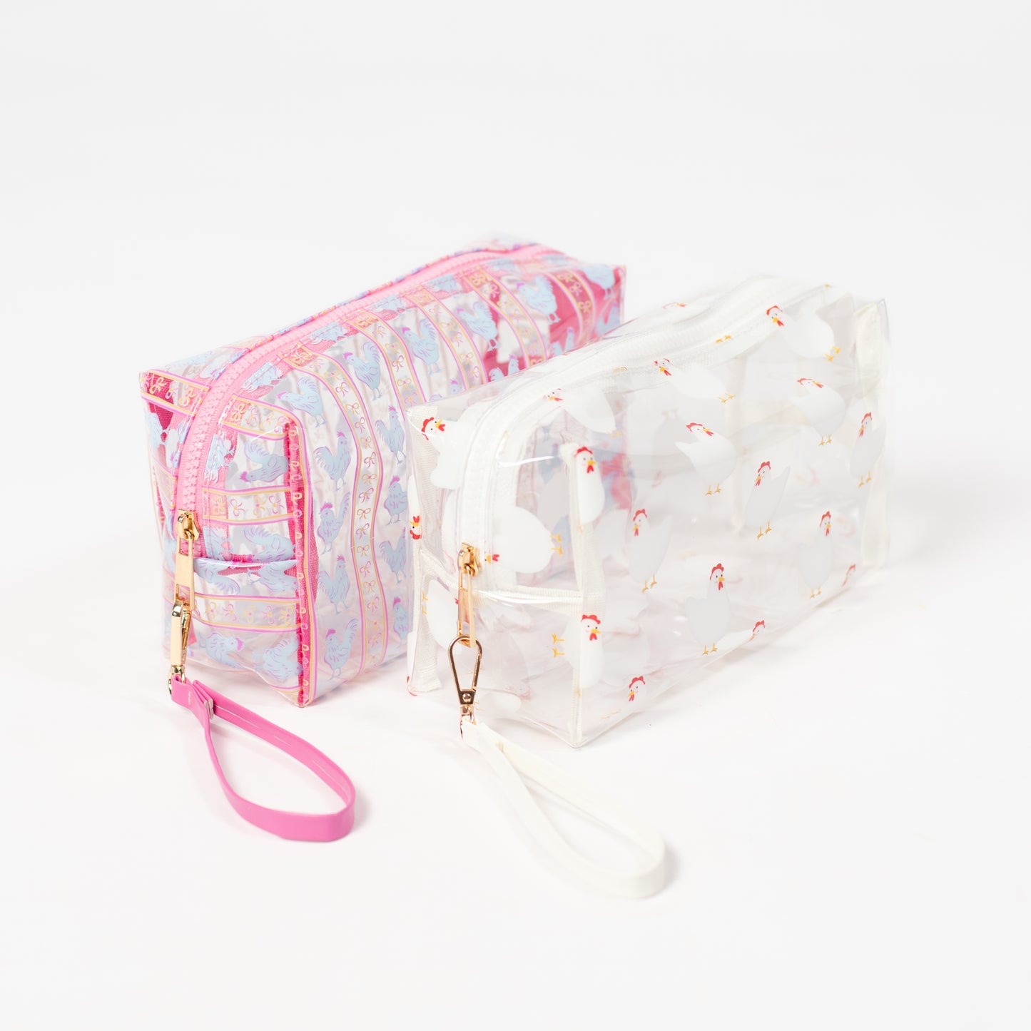 Chickens & Bows Clear Cosmetic Bag - Small