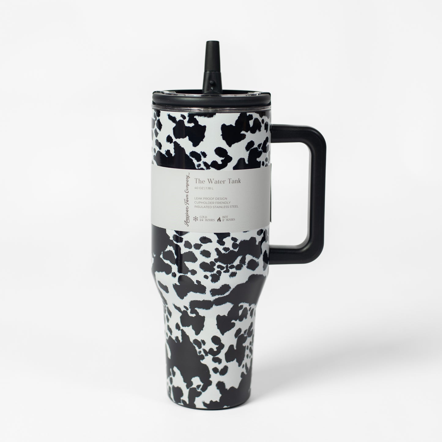 Cow Print 40oz Water Tank Tumbler