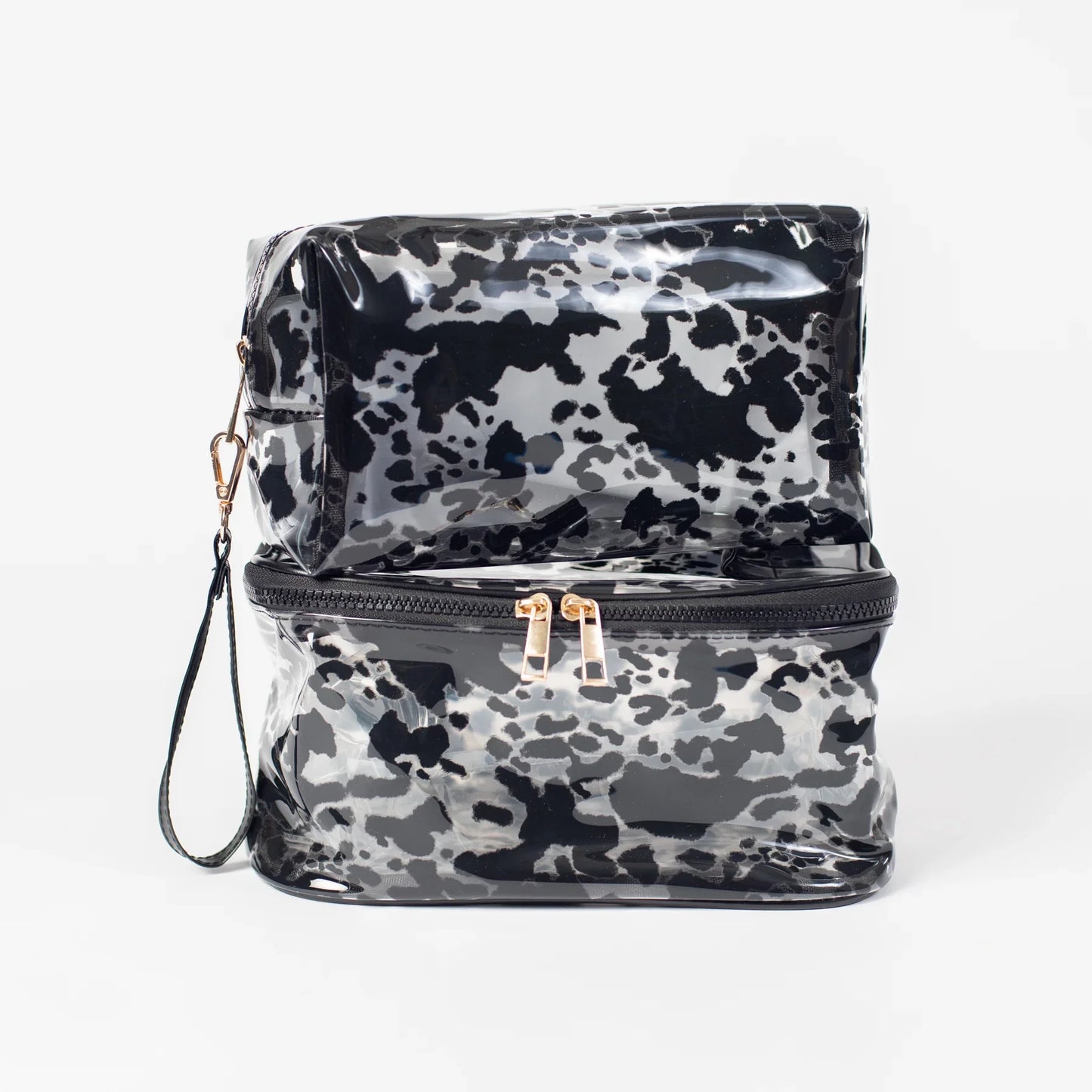 Cow Print Clear Cosmetic Bag - Big