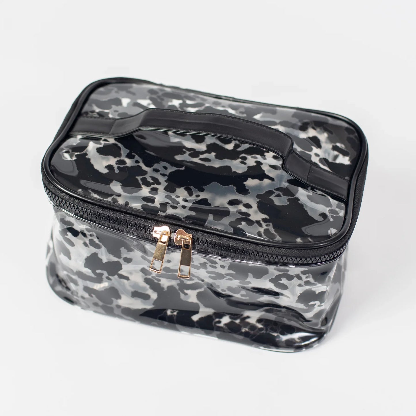 Cow Print Clear Cosmetic Bag - Big
