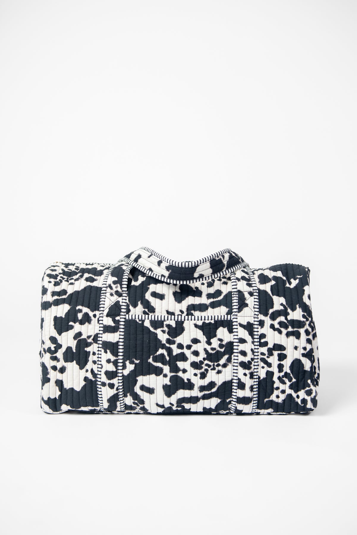 Cow Print Quilted Duffle Bag