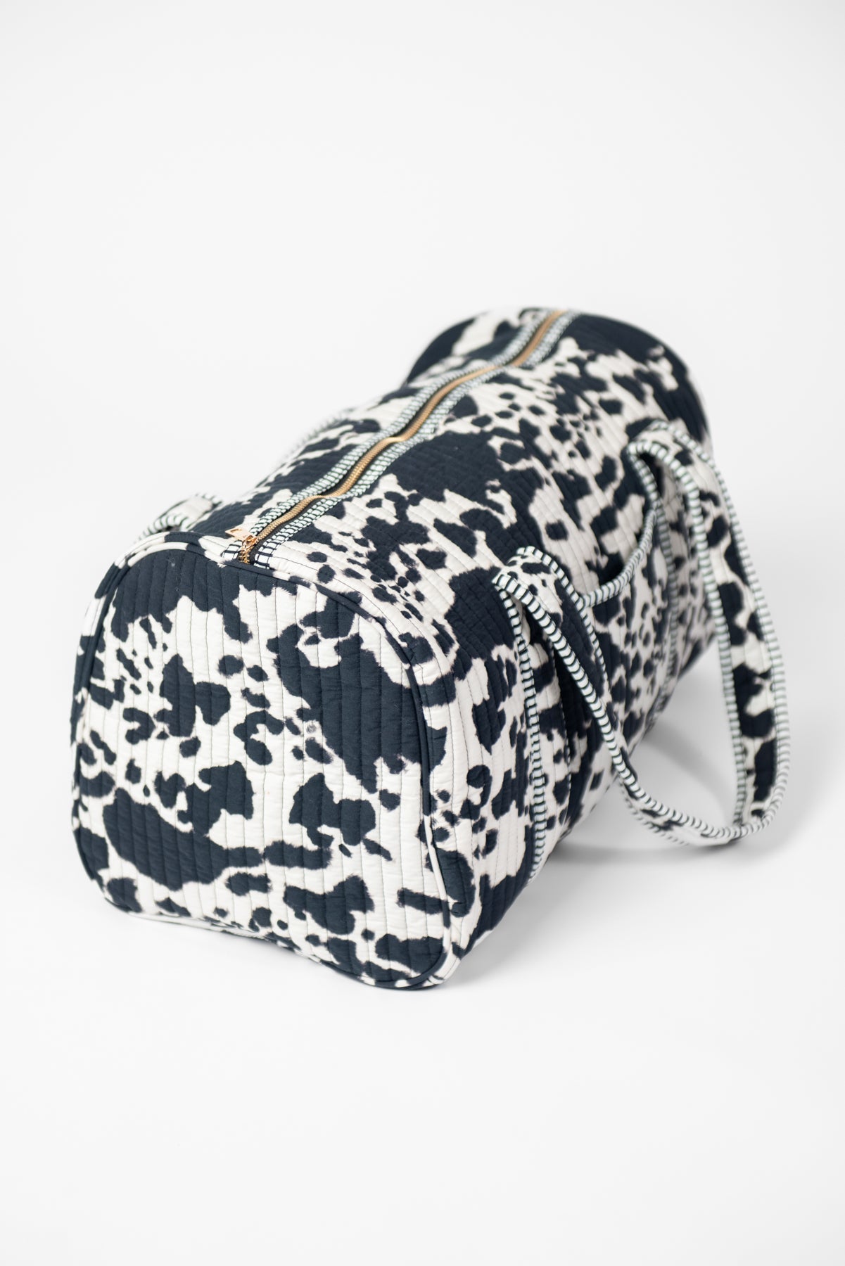 Cow Print Quilted Duffle Bag
