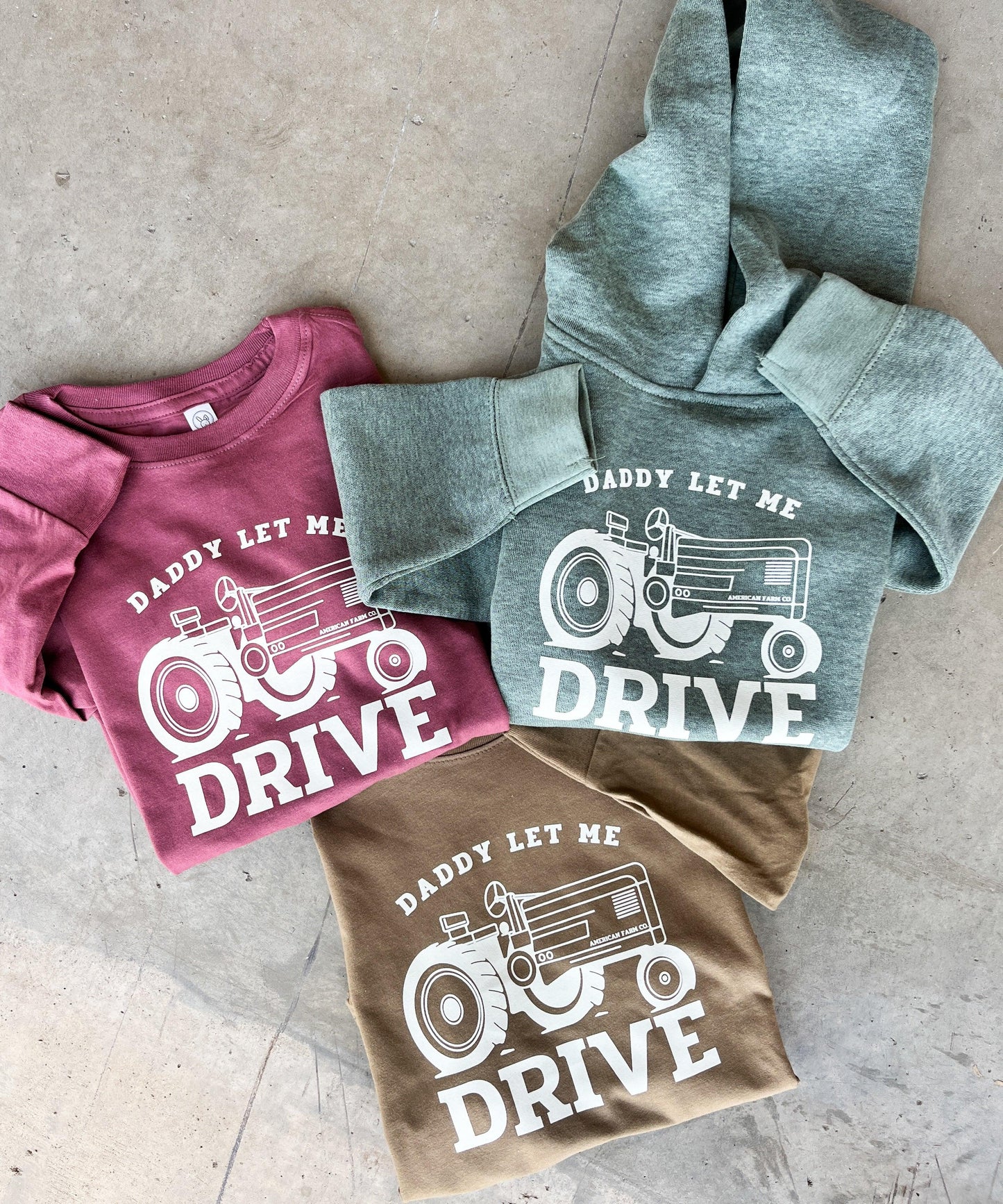 Daddy Let Me Drive Coyote Brown Toddler/Youth Long Sleeve - American Farm Company