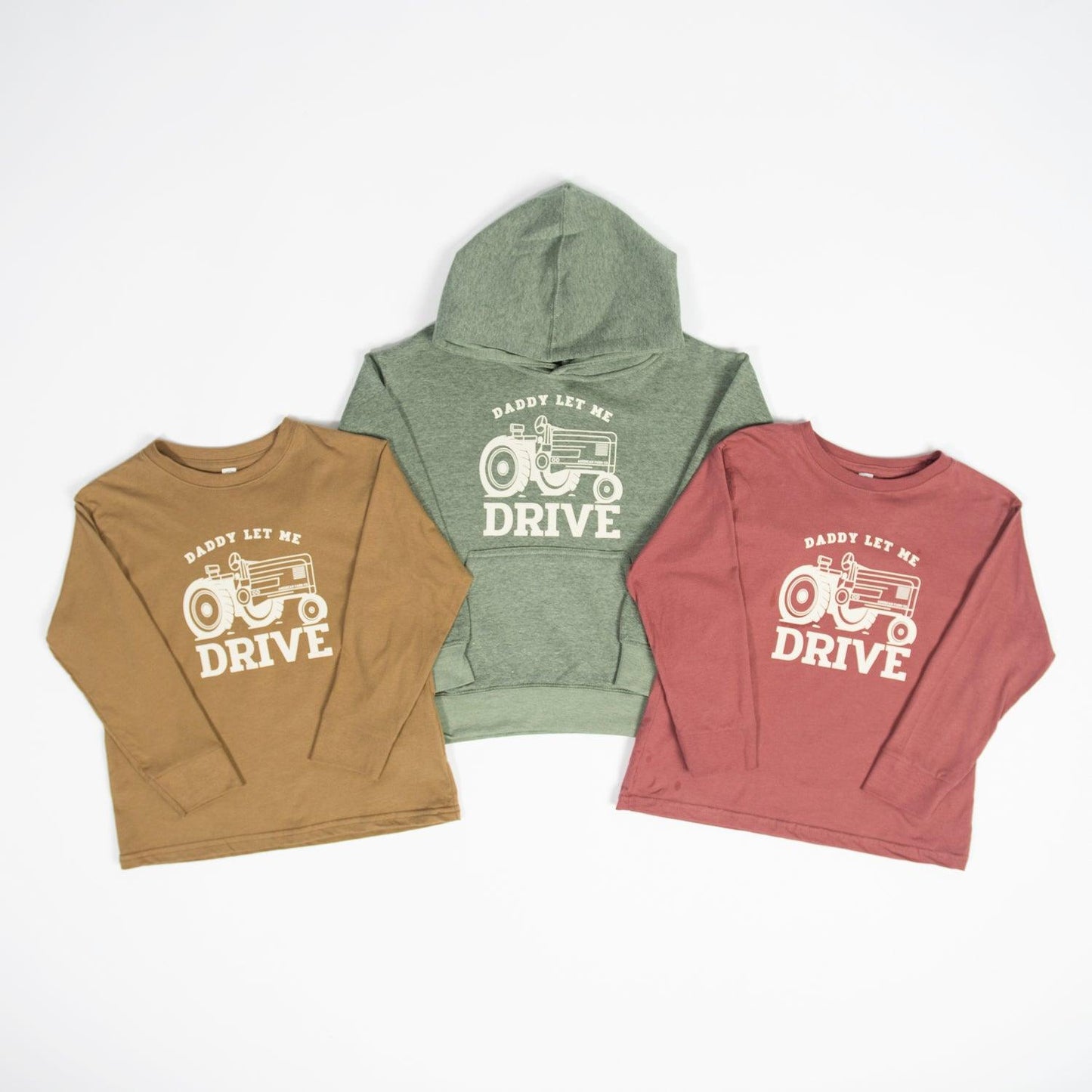 Daddy Let Me Drive Coyote Brown Toddler/Youth Long Sleeve - American Farm Company
