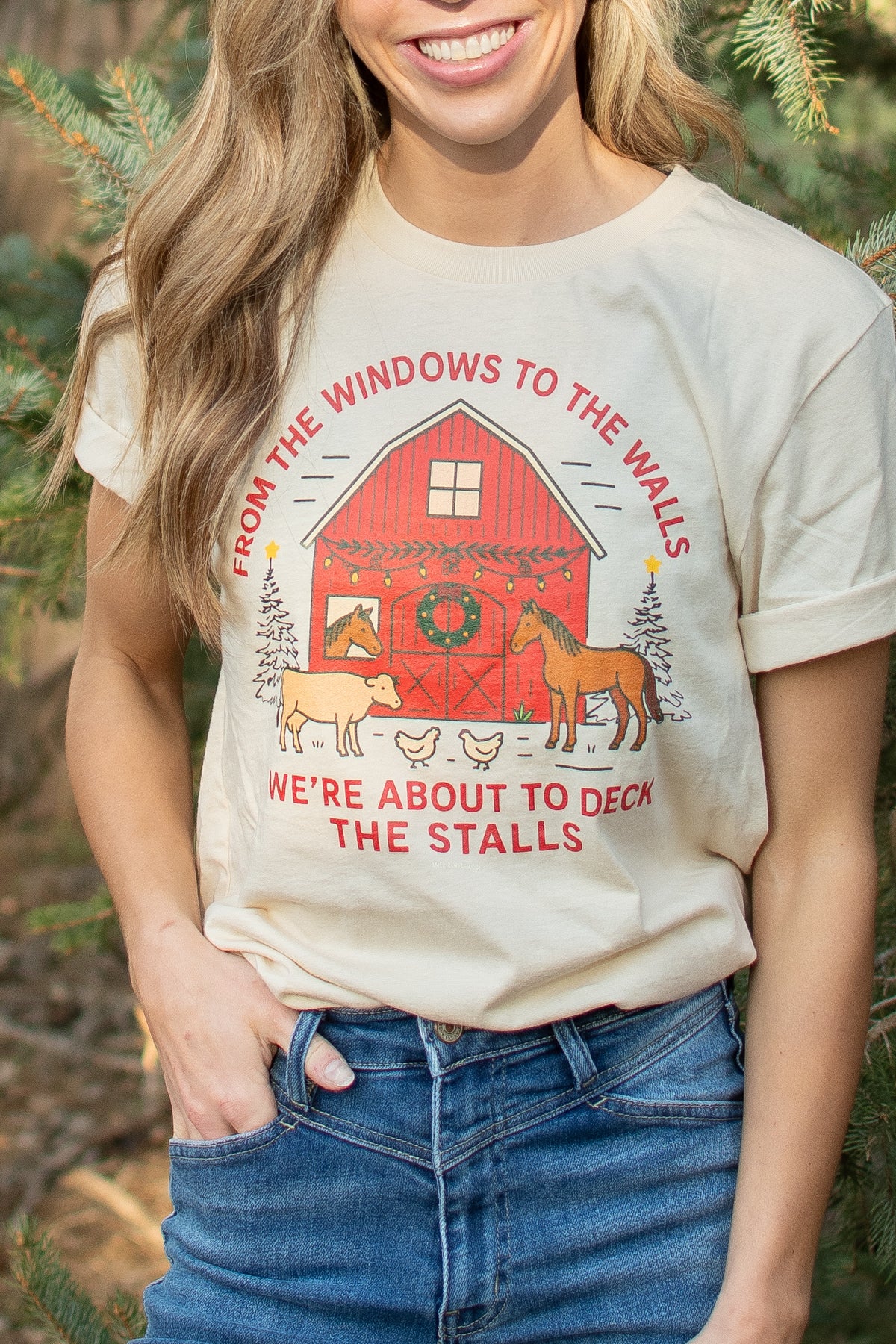 'Deck the Stalls' Tan Tee