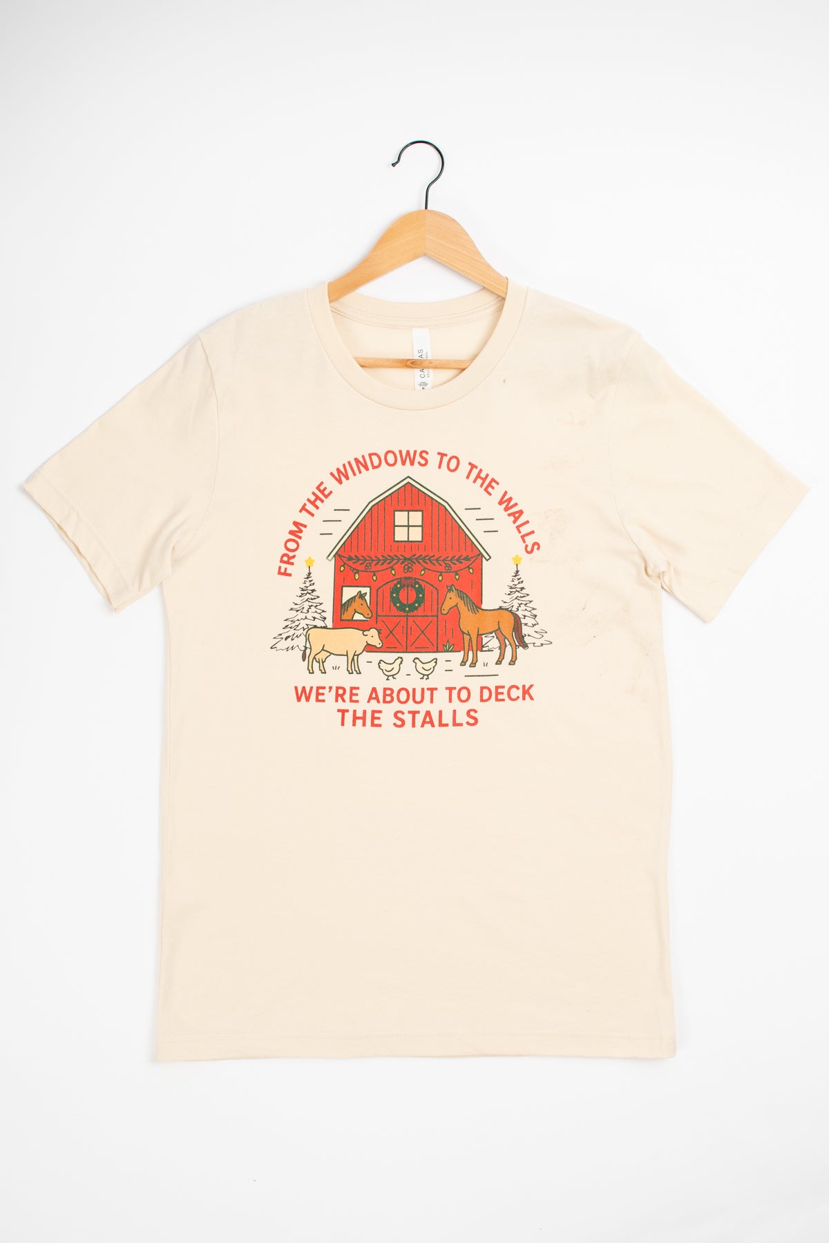'Deck the Stalls' Tan Tee