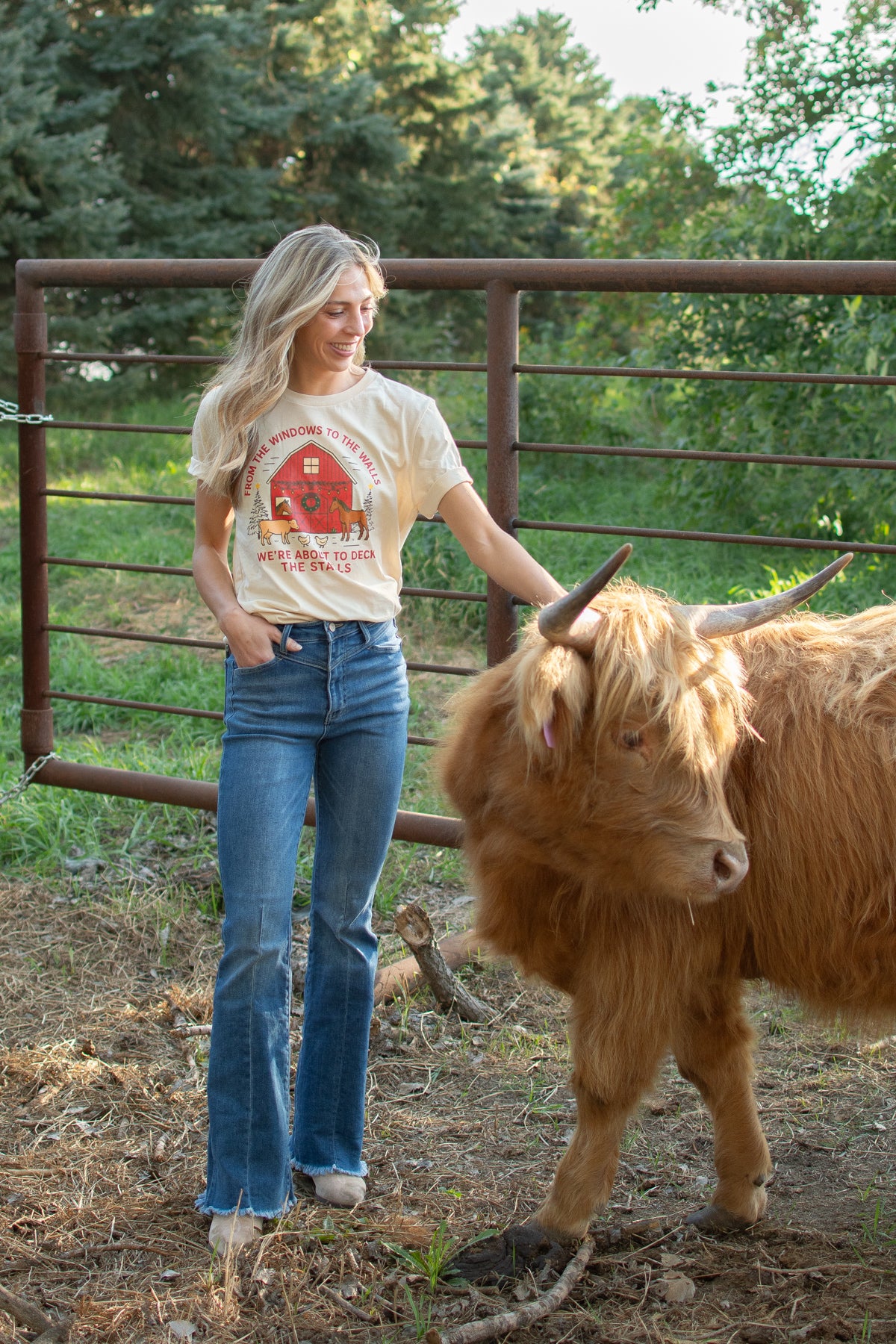 'Deck the Stalls' Tan Tee