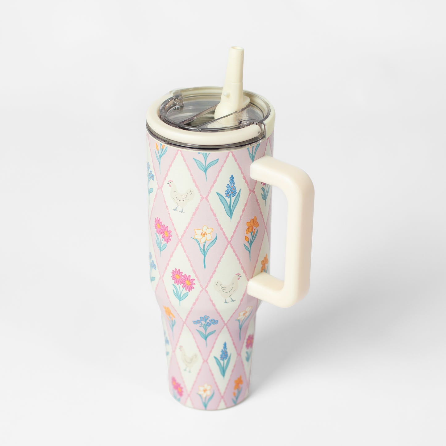 Diamond Floral Chicken 40oz Water Tank Tumbler