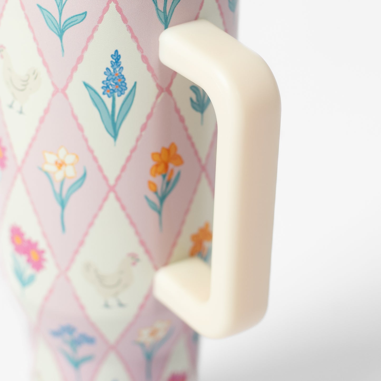 Diamond Floral Chicken 40oz Water Tank Tumbler