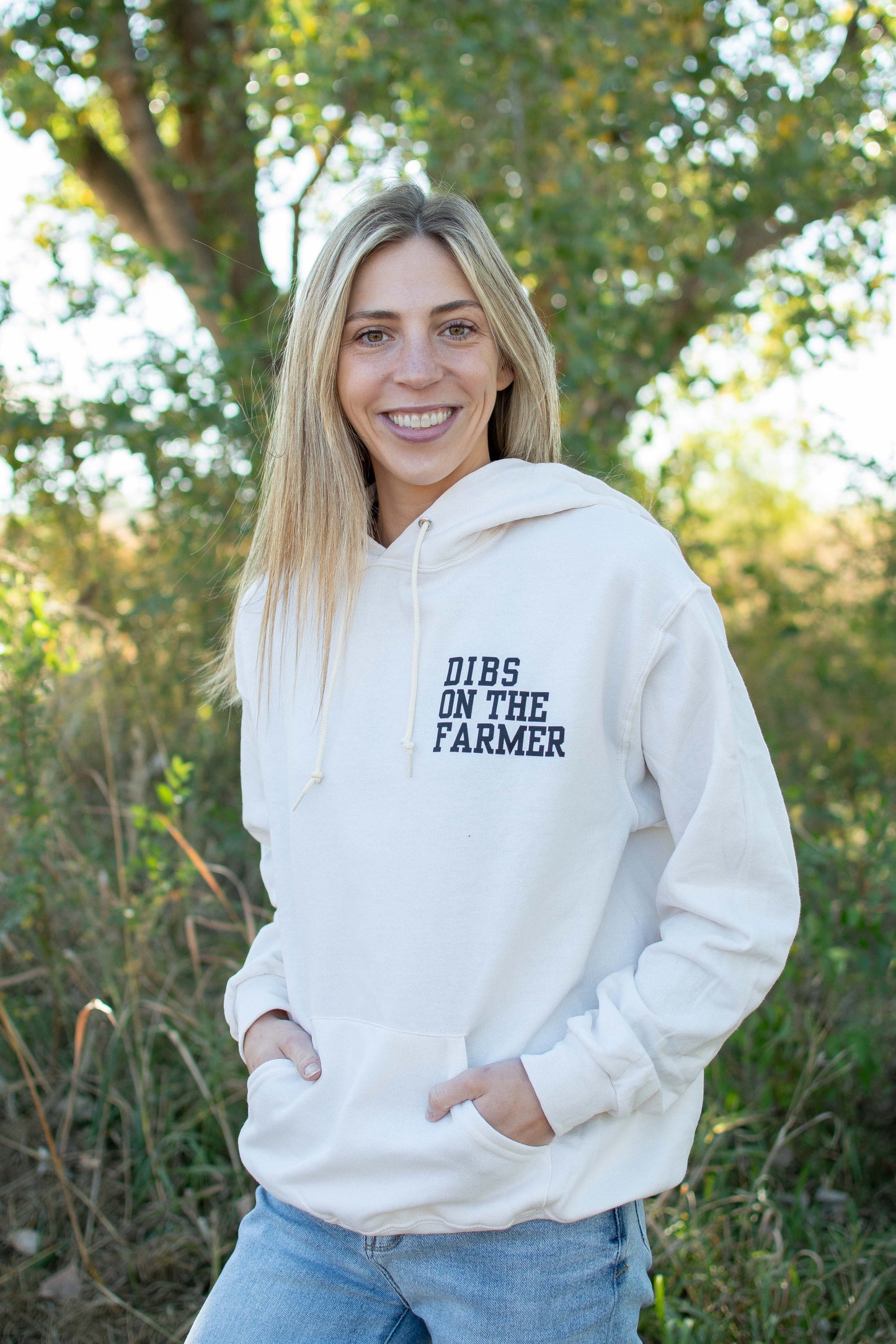 'Dibs on the Farmer' Cream Hoodie