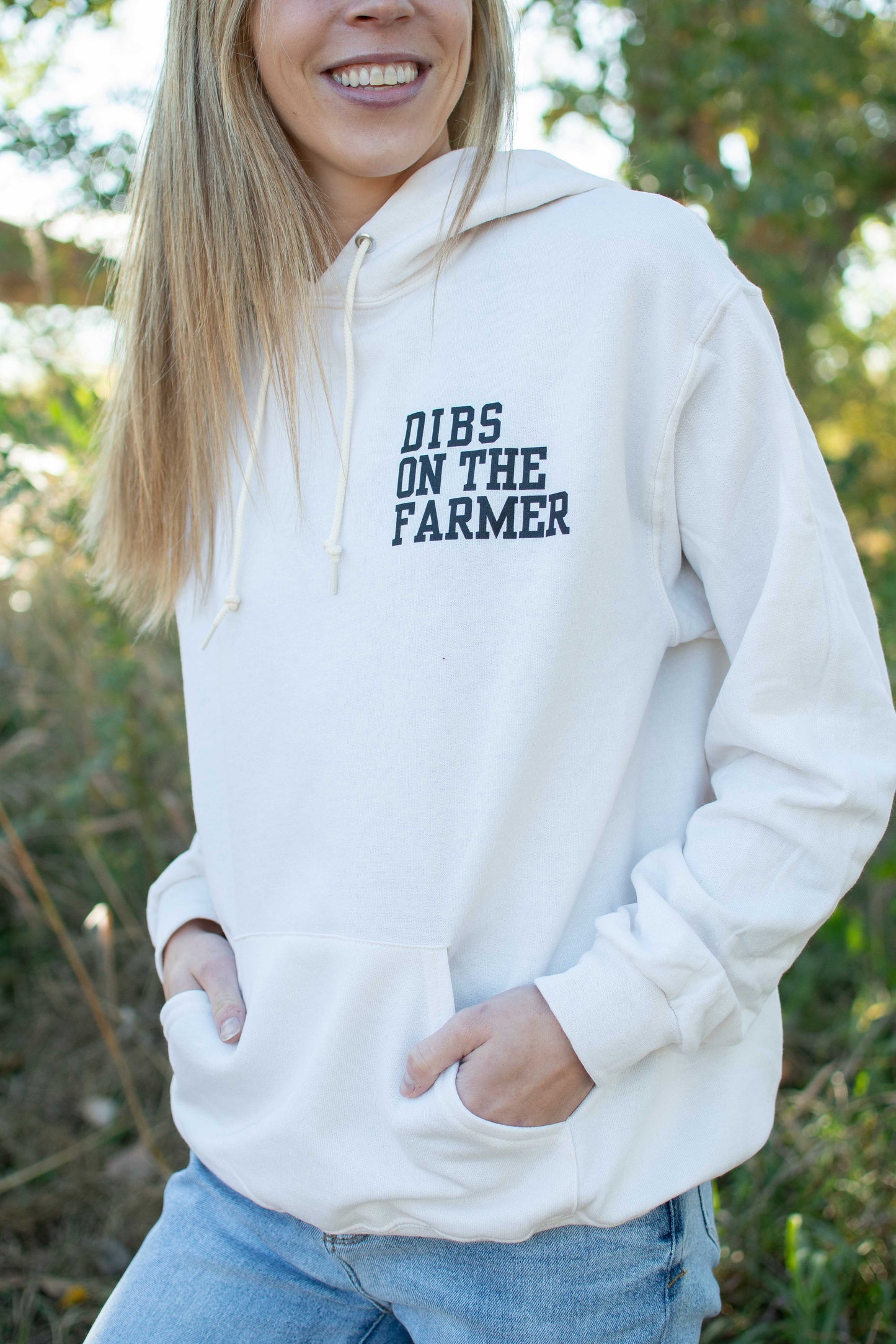 'Dibs on the Farmer' Cream Hoodie