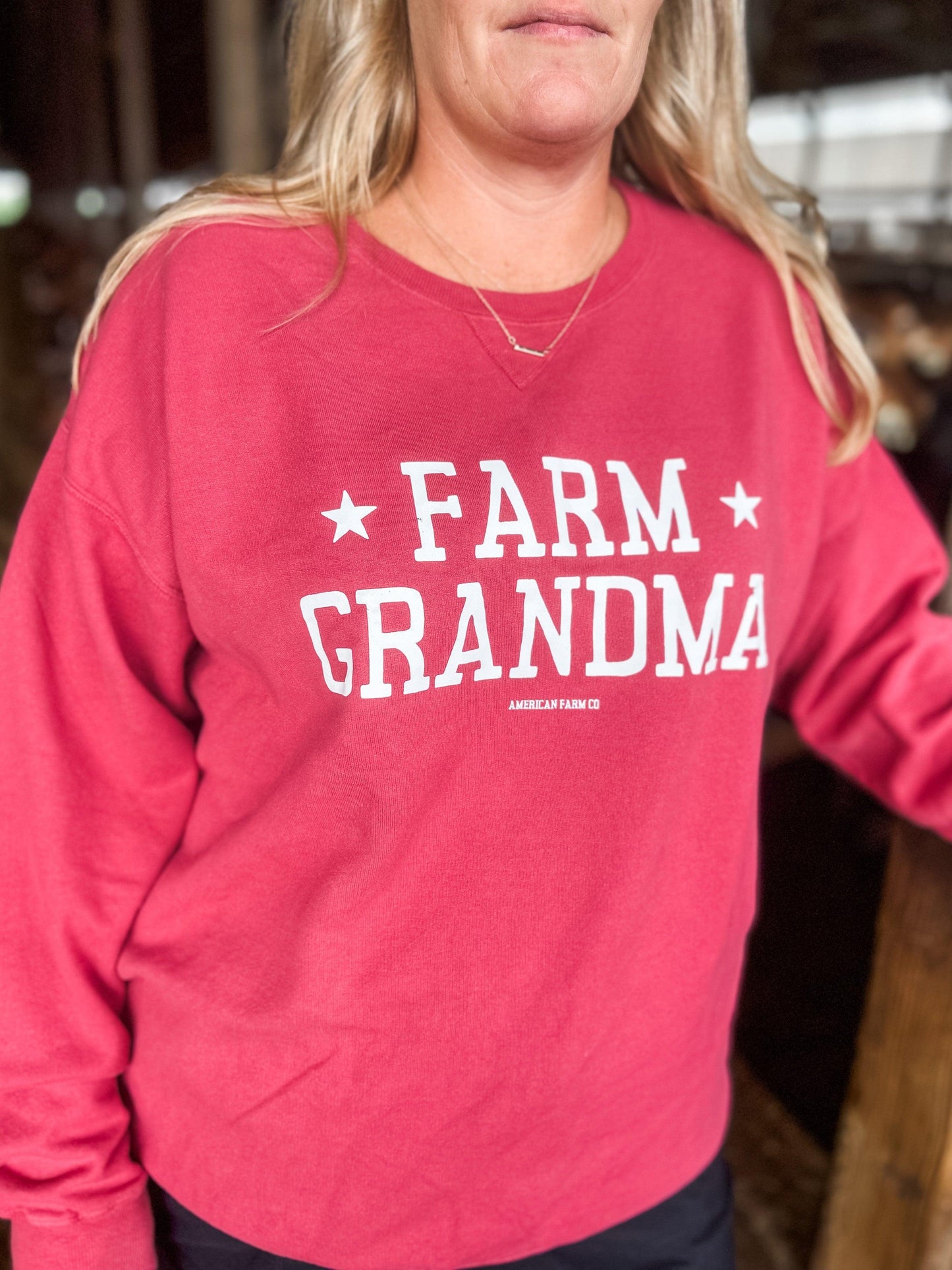 'Farm Grandma' Red Crewneck - American Farm Company