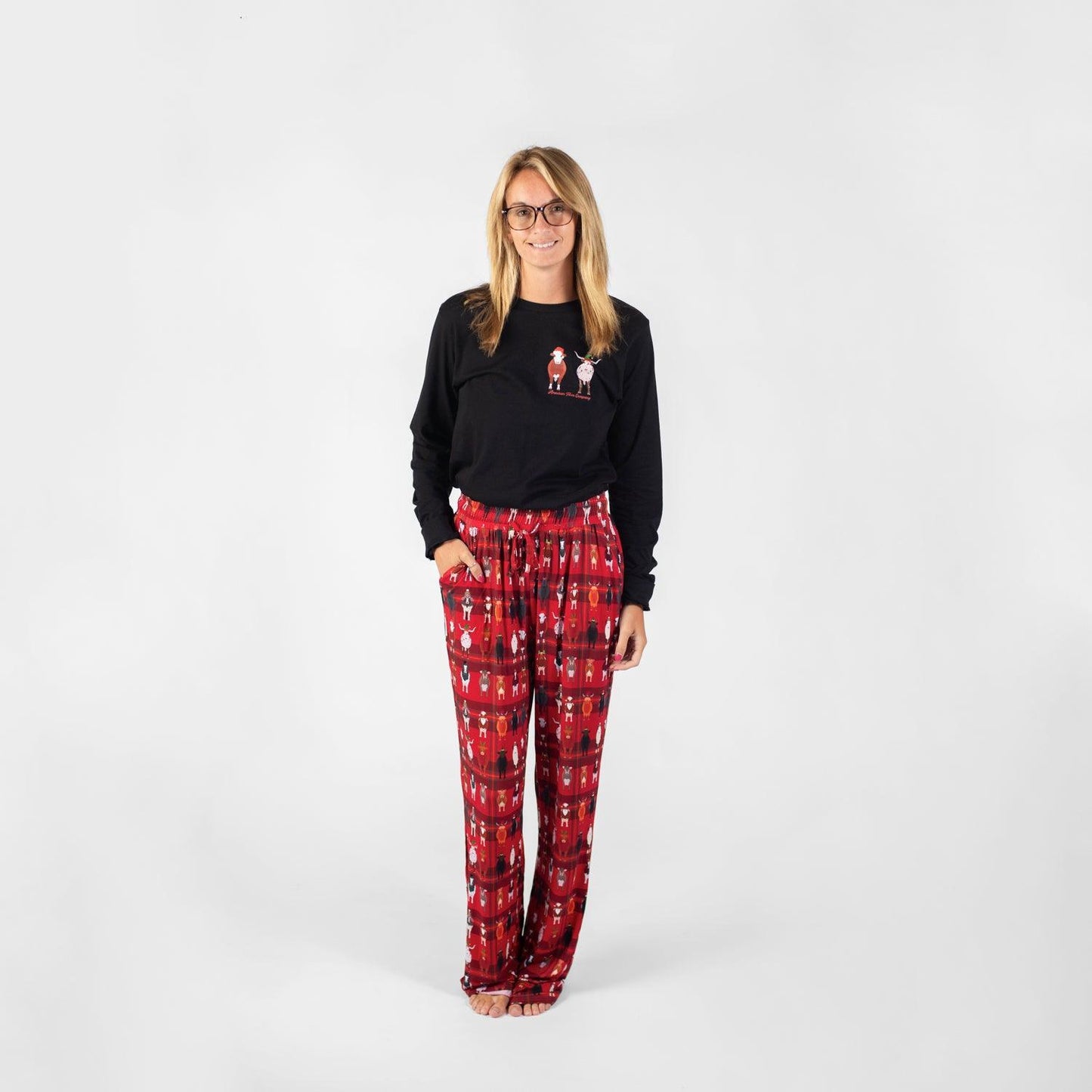 Christmas Cow Bamboo Pajama Pants - American Farm Company