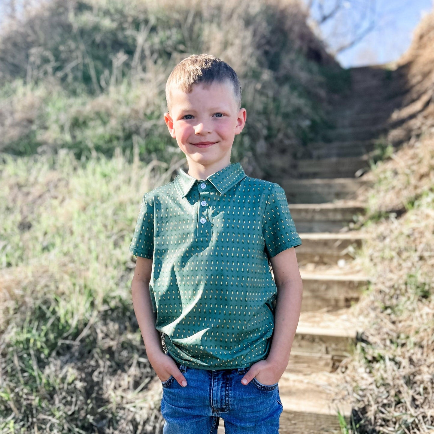 Retro Corn Baby/Youth Performance Polo