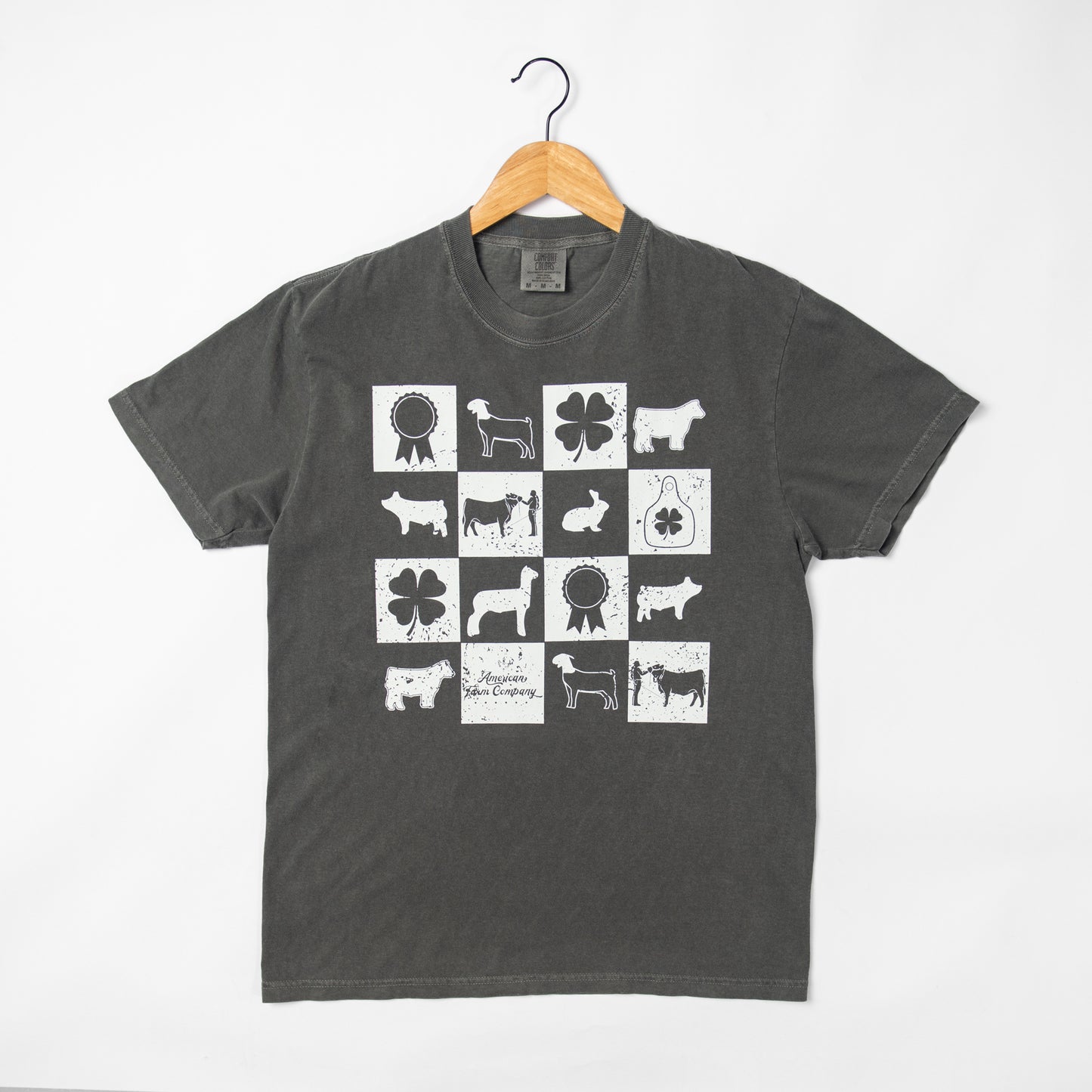 Fair Week Checkers Charcoal Tee