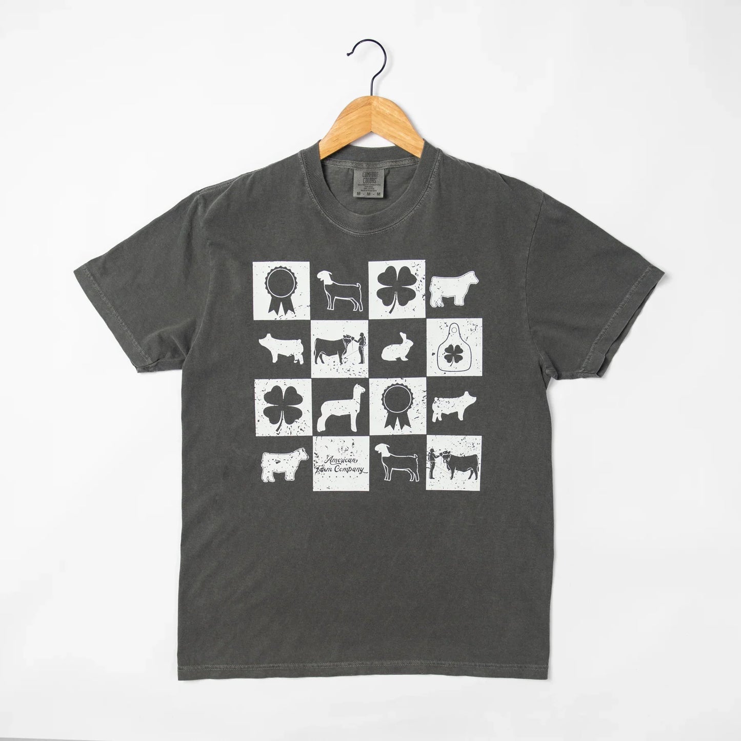 Fair Week Checkers Charcoal Tee