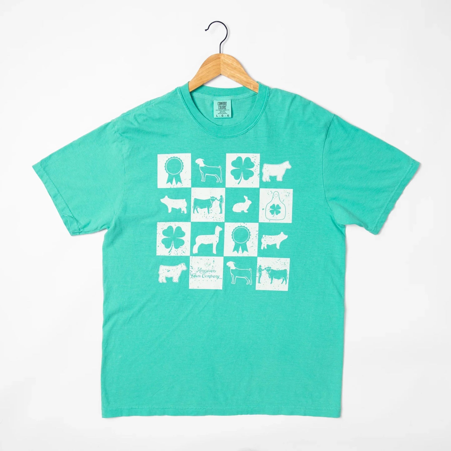 Fair Week Checkers Green Tee