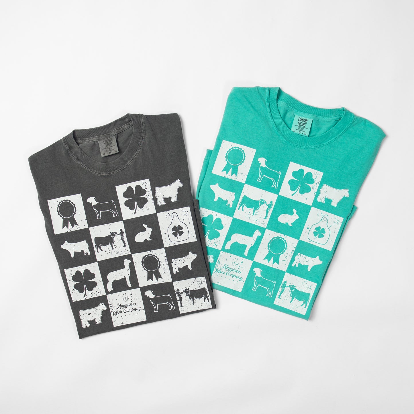 Fair Week Checkers Charcoal Tee
