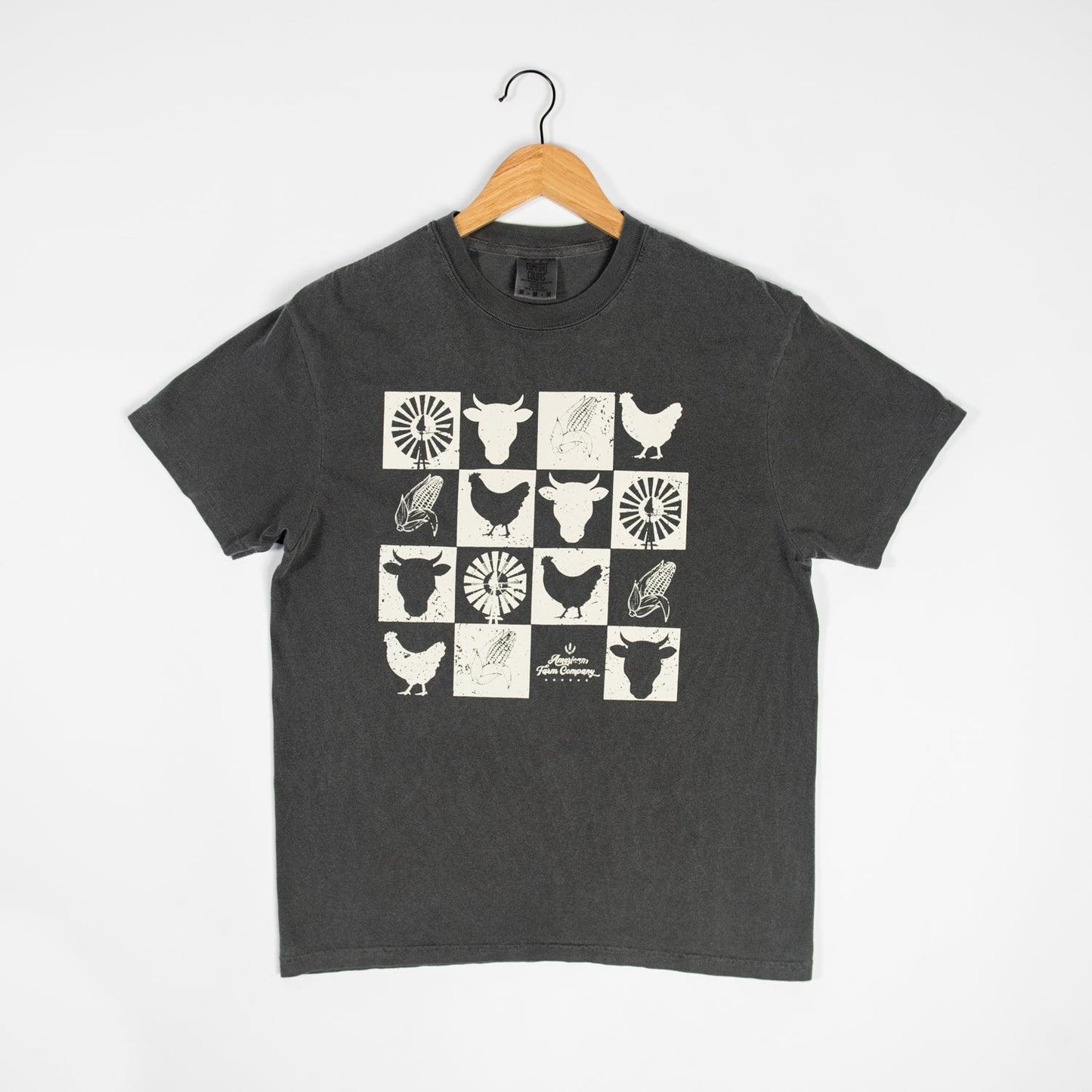 Farm Checkers Grey Tee - American Farm Company