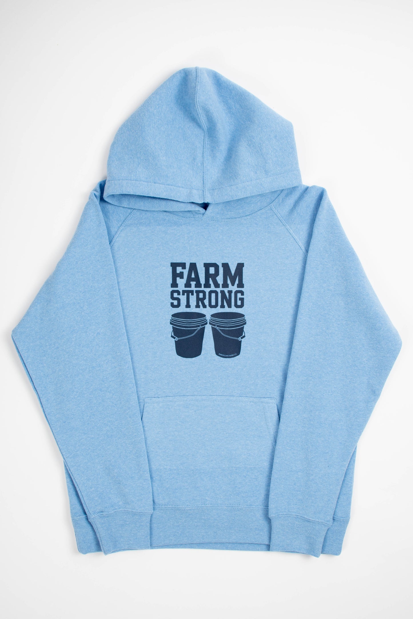 'Farm Strong' Toddler/Youth Blue Hoodie