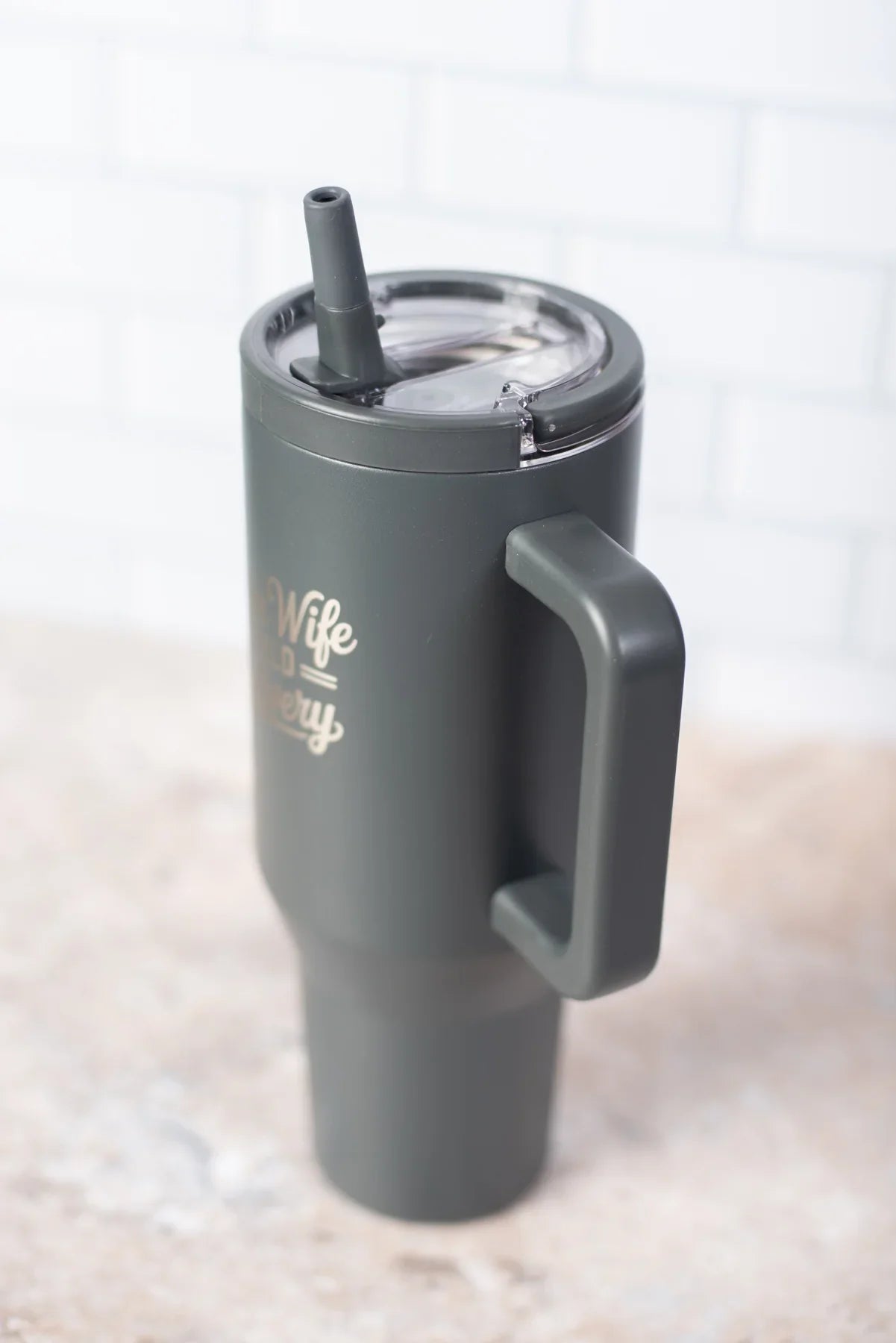 'Farm Wife Field Delivery' 40oz Water Tank Tumbler - Charcoal