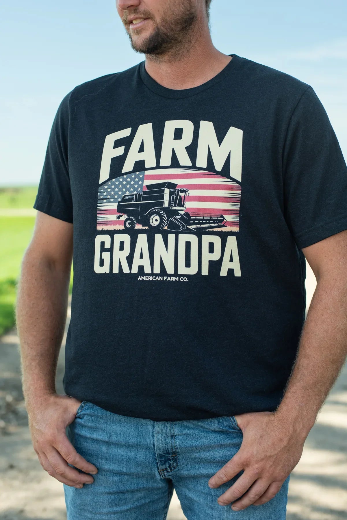 'Farm Grandpa' Black Tee