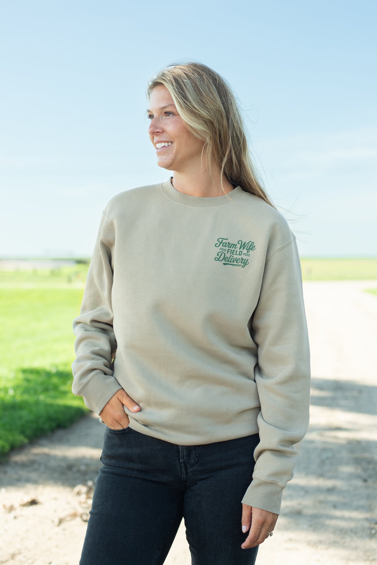 'Farm Wife Field Delivery' Crewneck - 2 sided