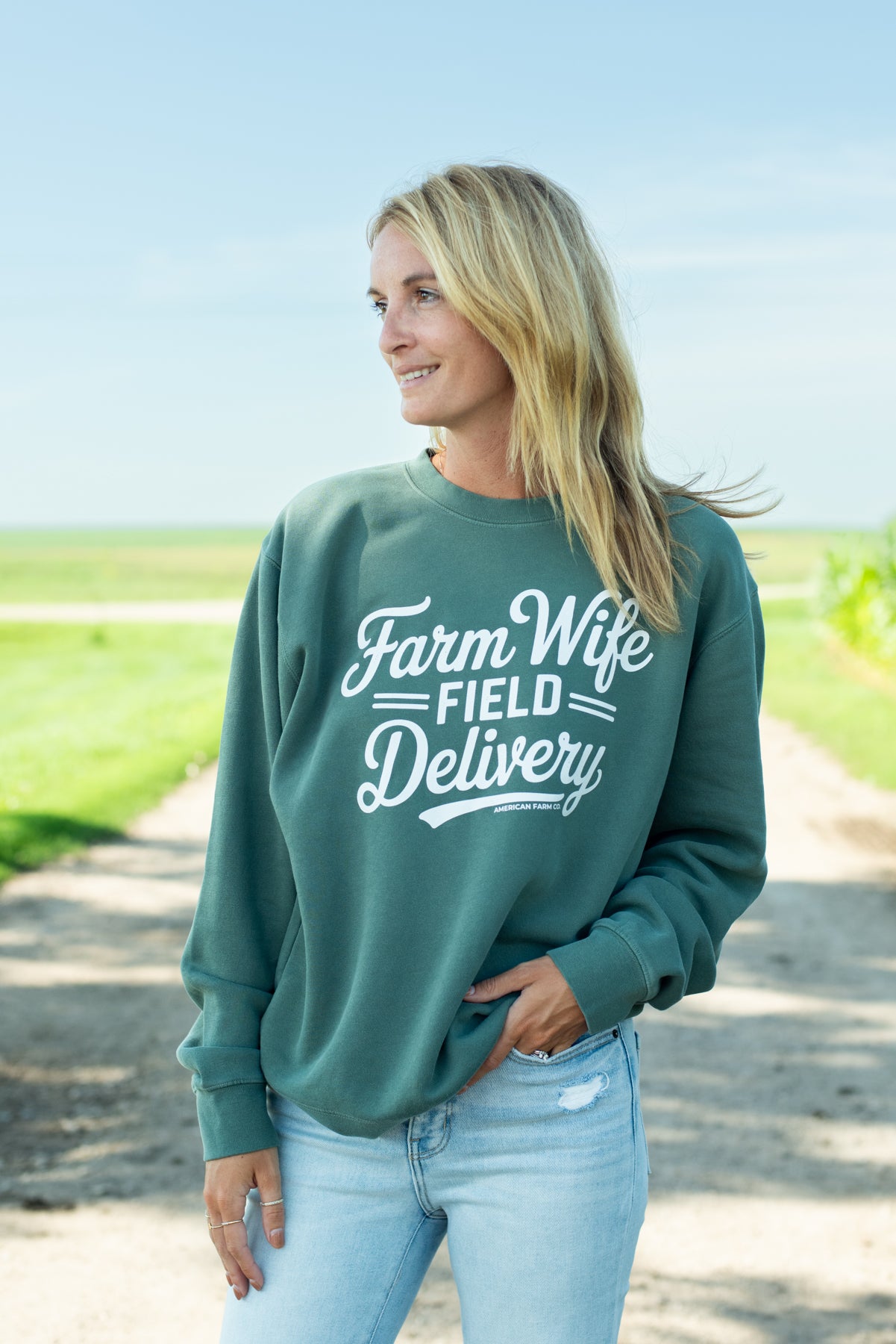 'Farm Wife Field Delivery' Crewneck