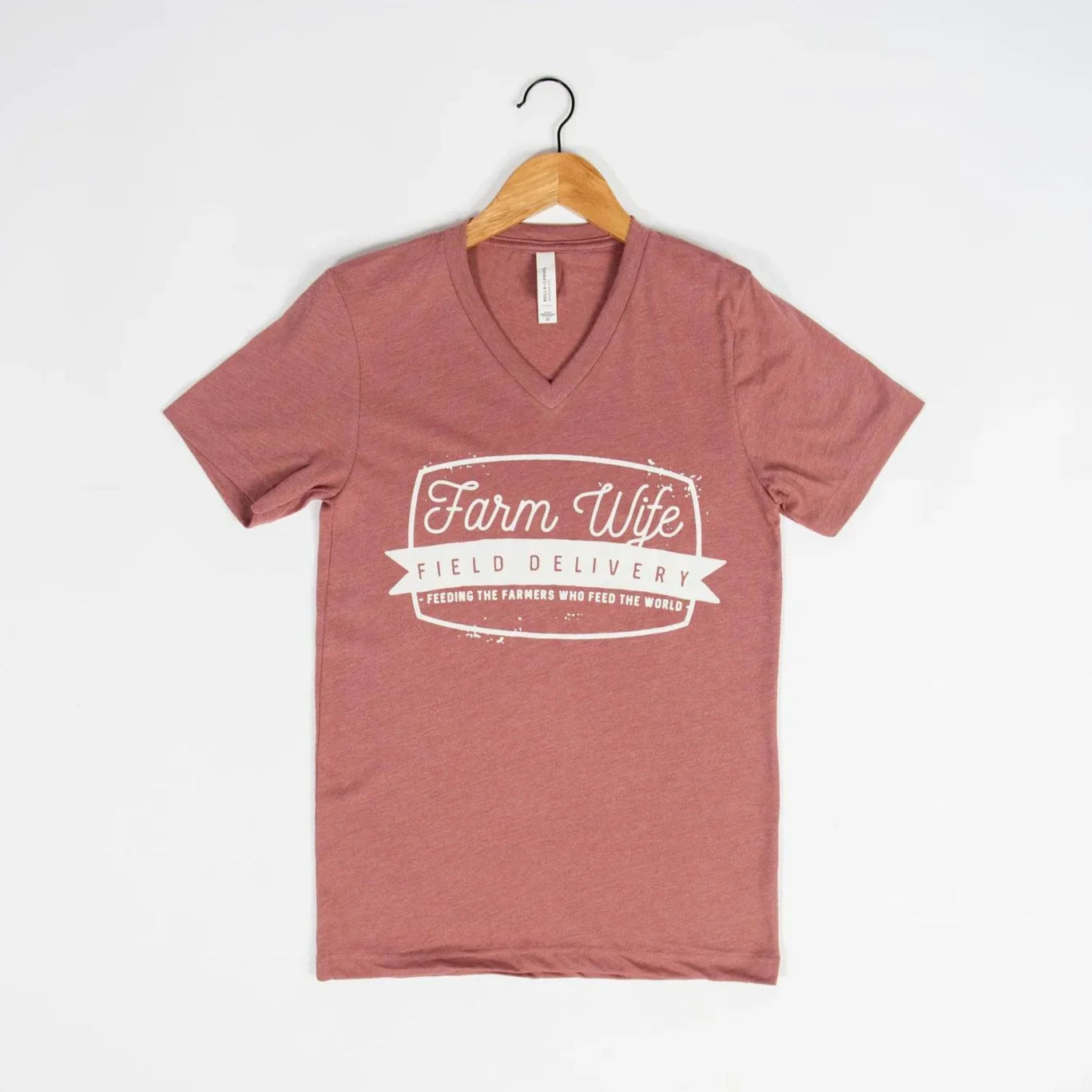 Farm Wife Field Delivery Mauve V-Neck - American Farm Company