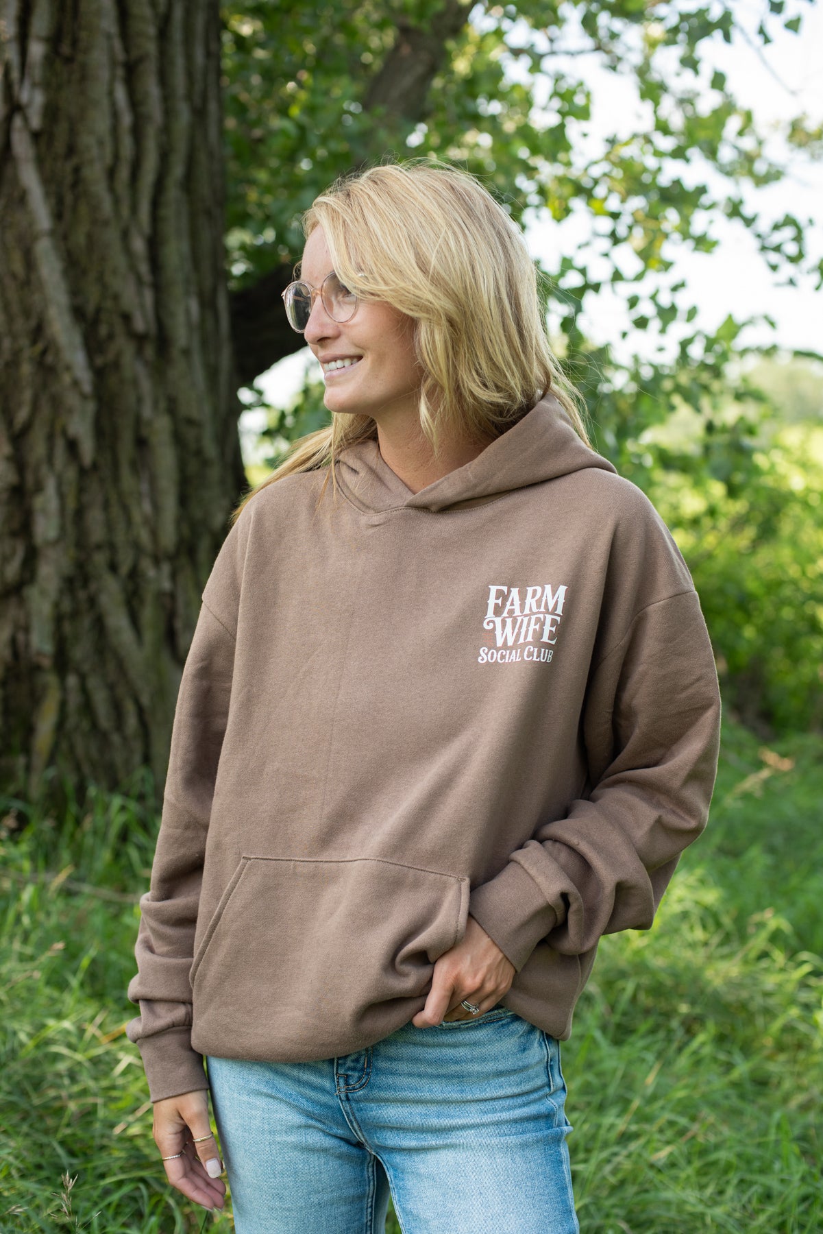 'Farm Wife Social Club' Brown Hoodie