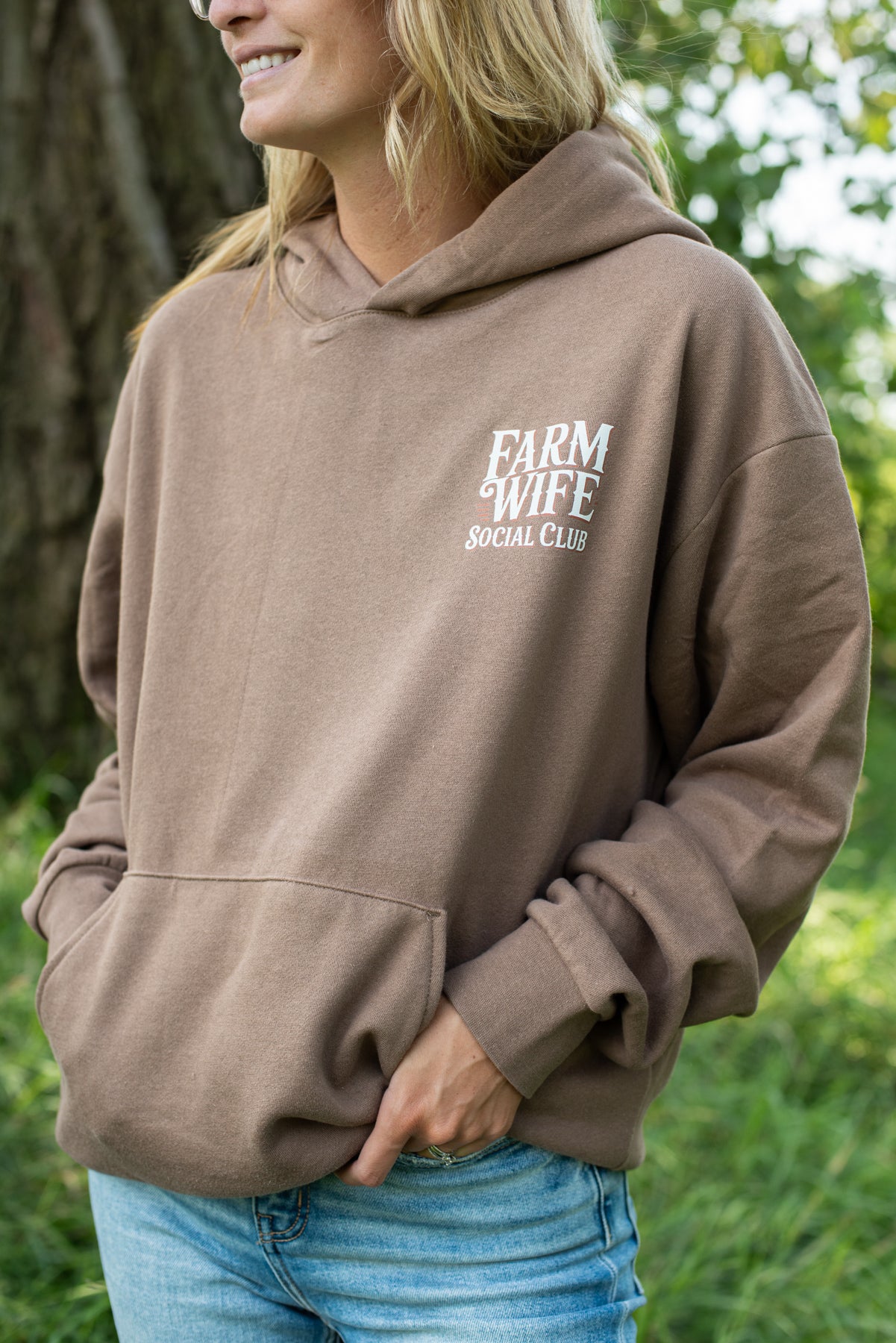 'Farm Wife Social Club' Brown Hoodie