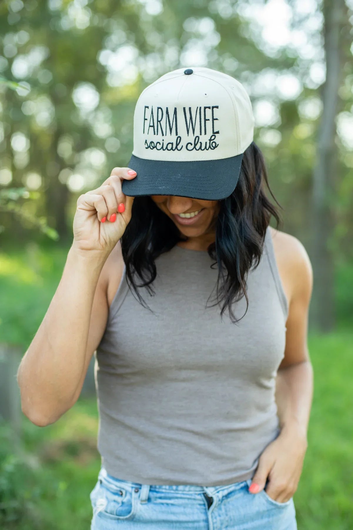 'Farm Wife Social Club' Embroidered Trucker Hat