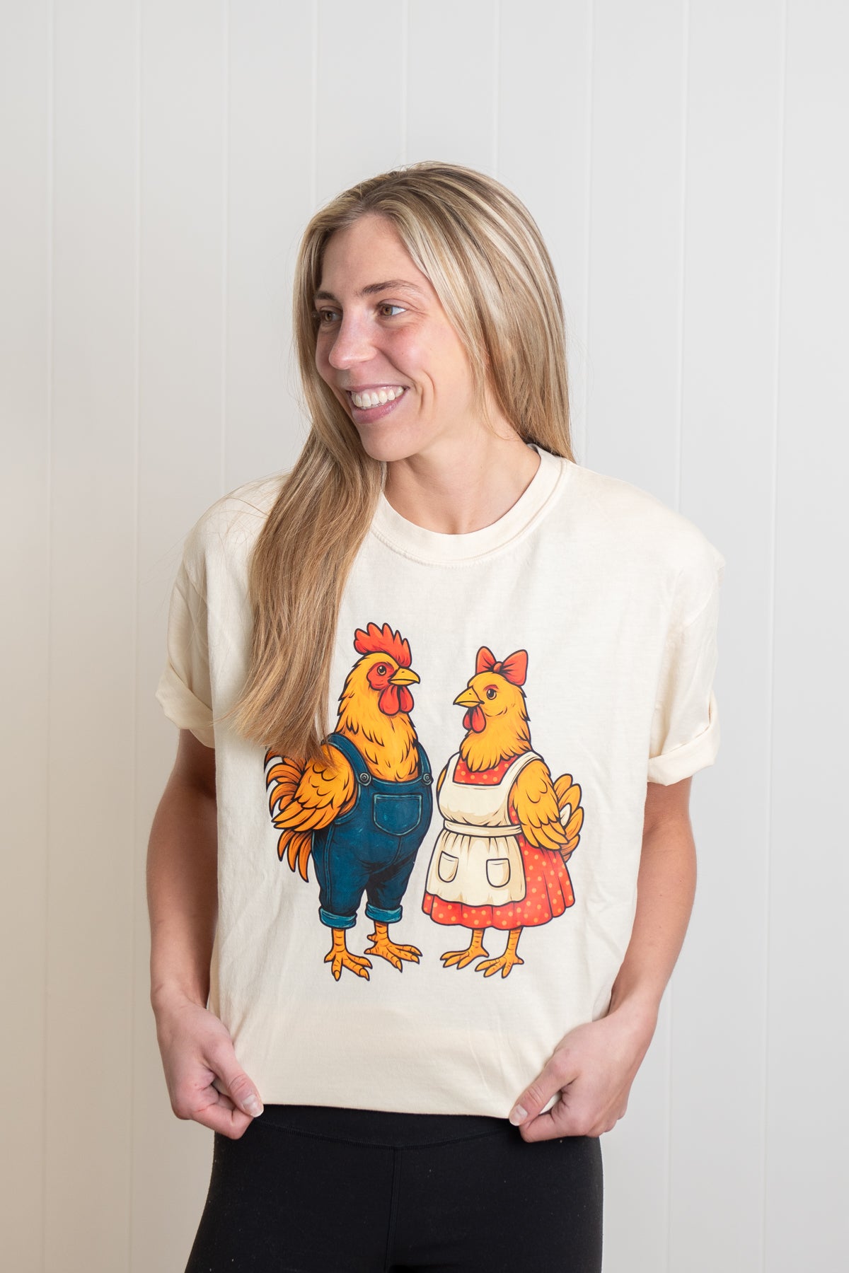 Farmer Chicken & Mrs. Chicken Ivory Tee
