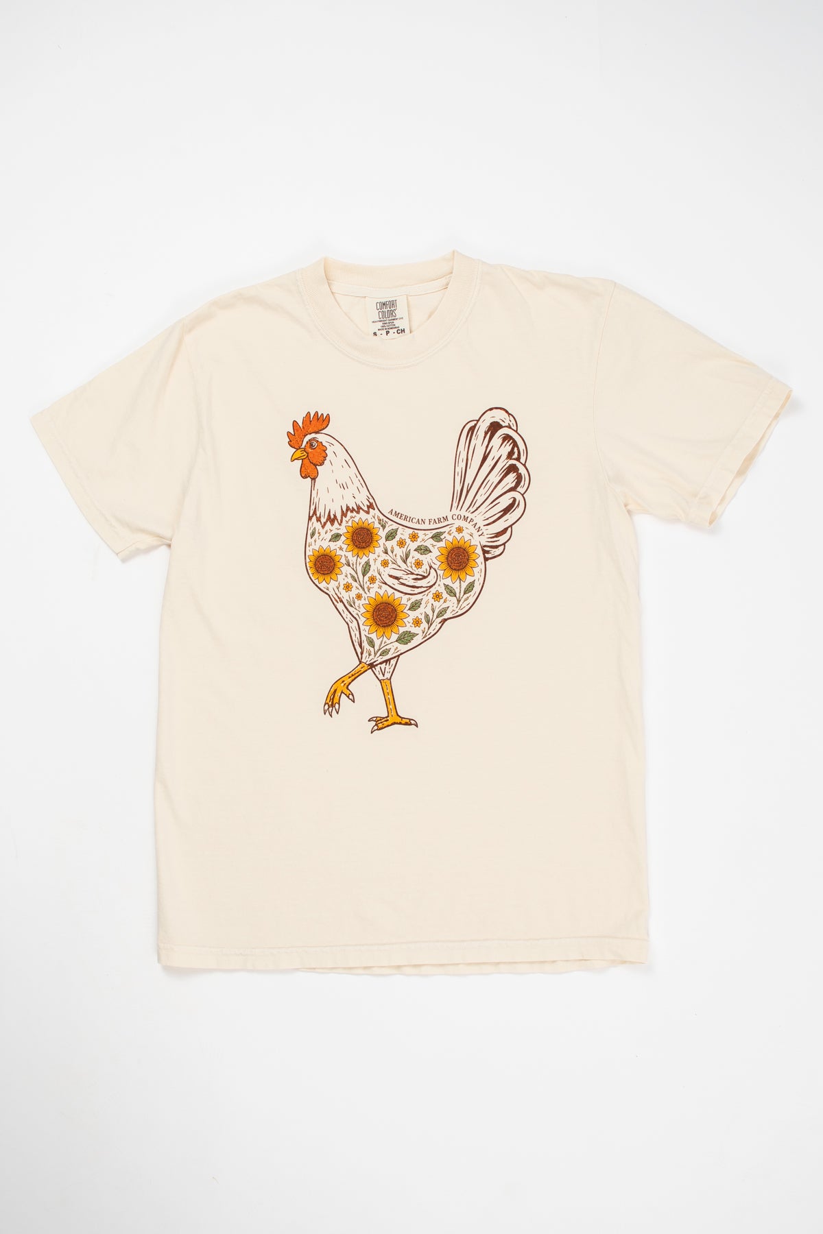Farmhouse Sunflower Rooster Adult T-Shirt
