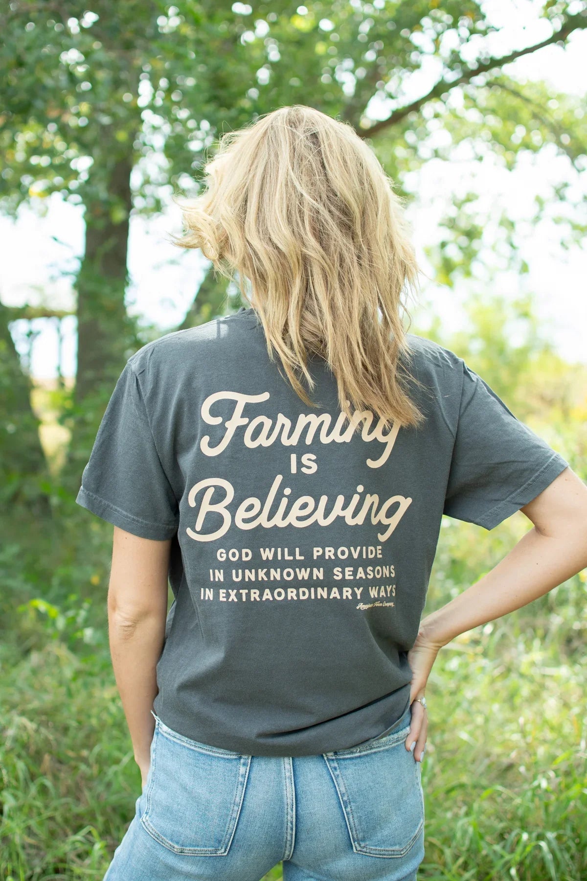 'Farming Is Believing' Charcoal Tee