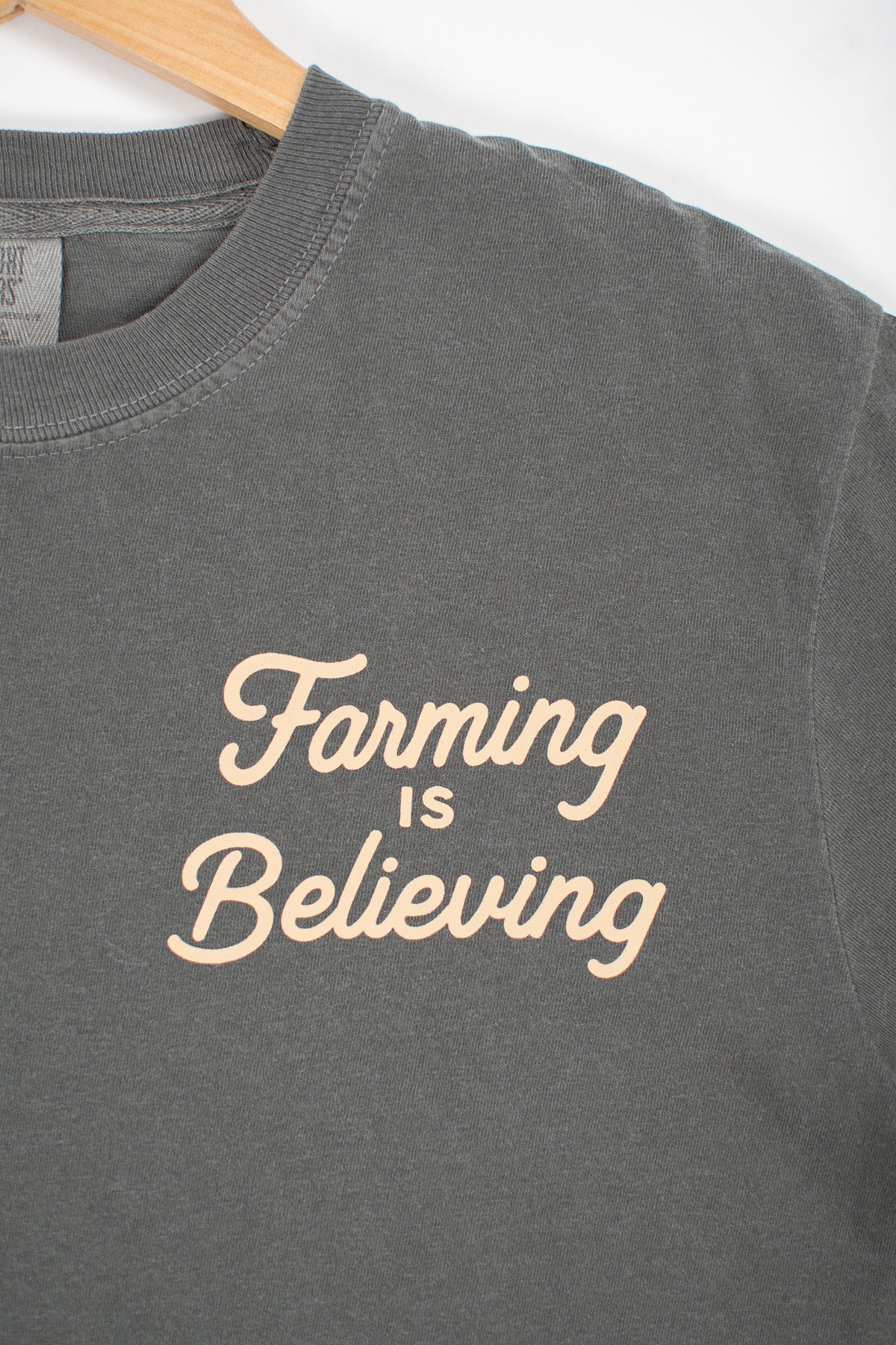 'Farming Is Believing' Charcoal Tee