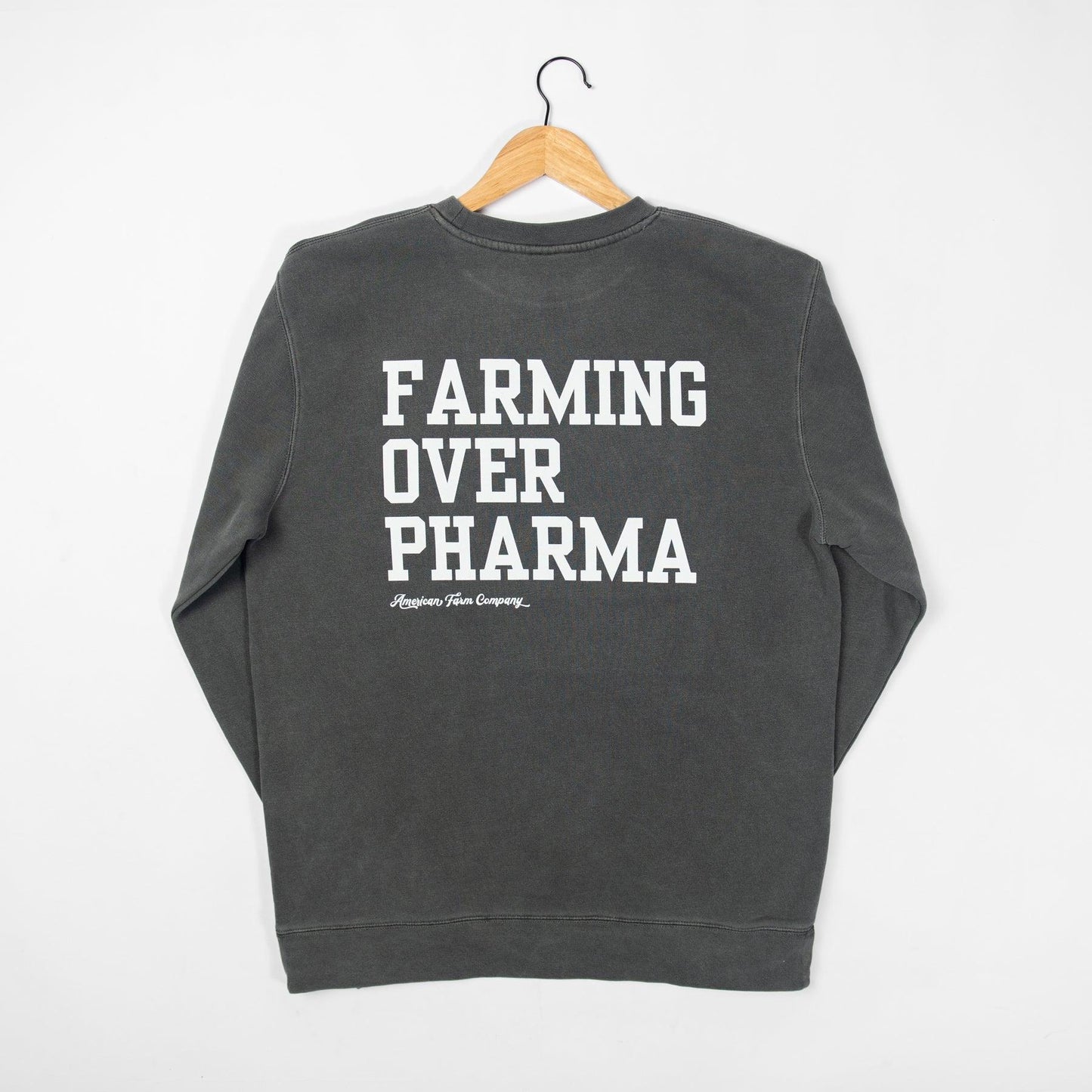 Farming Over Pharma Charcoal Crewneck - American Farm Company