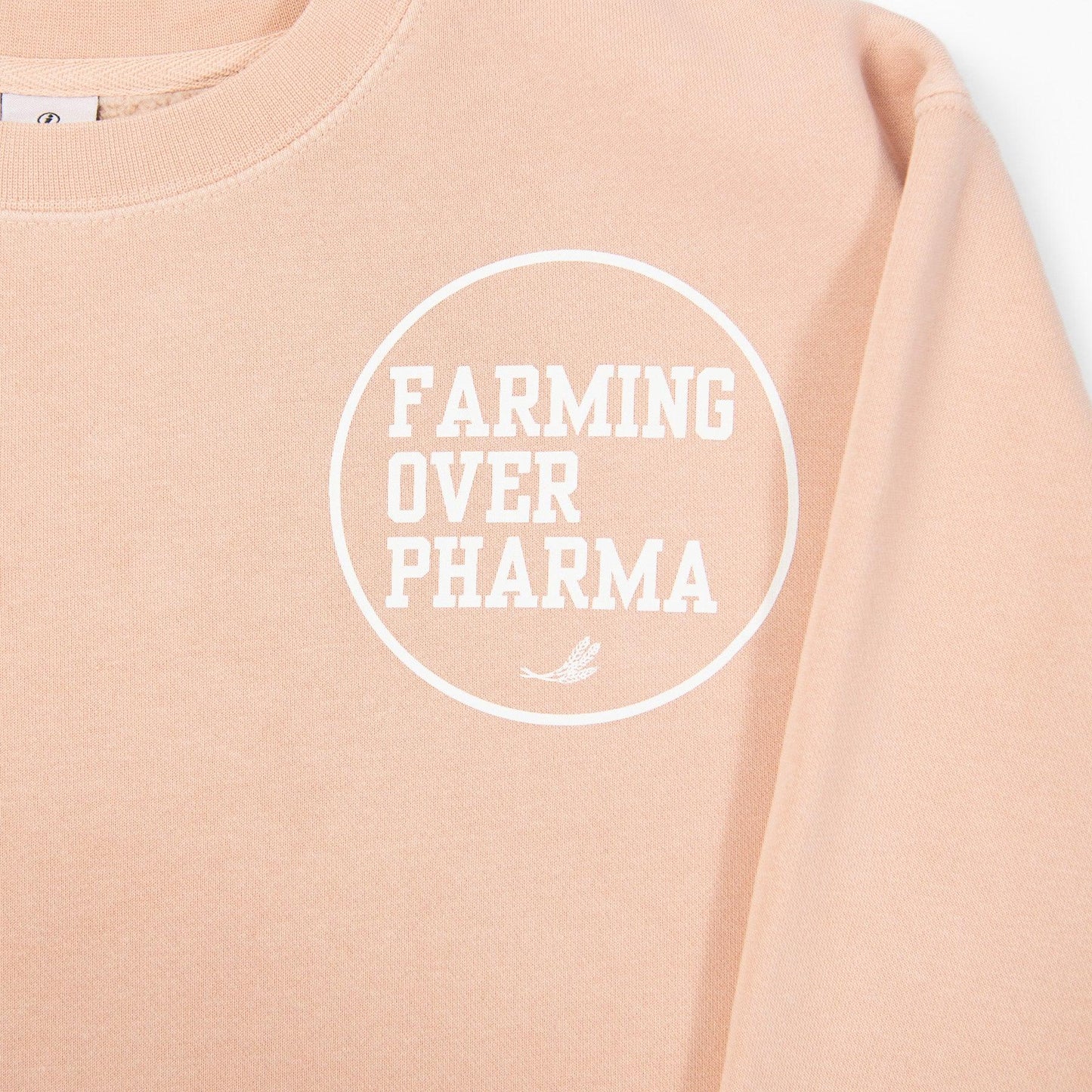 Farming Over Pharma Peach Crewneck - American Farm Company