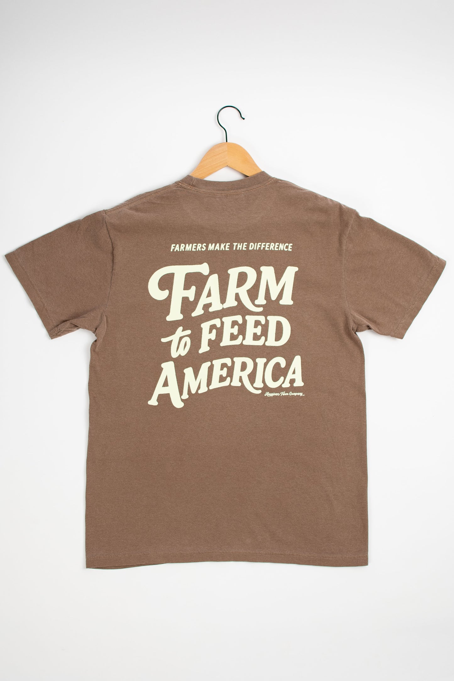 'Farm to Feed America' Brown Tee
