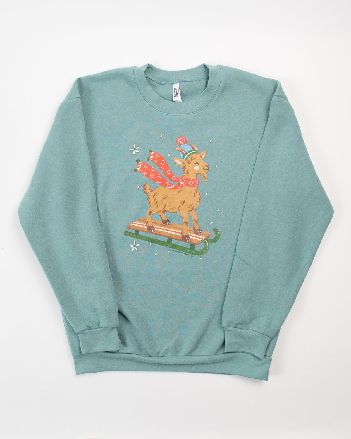 Festive Christmas Goat Adult Crewneck