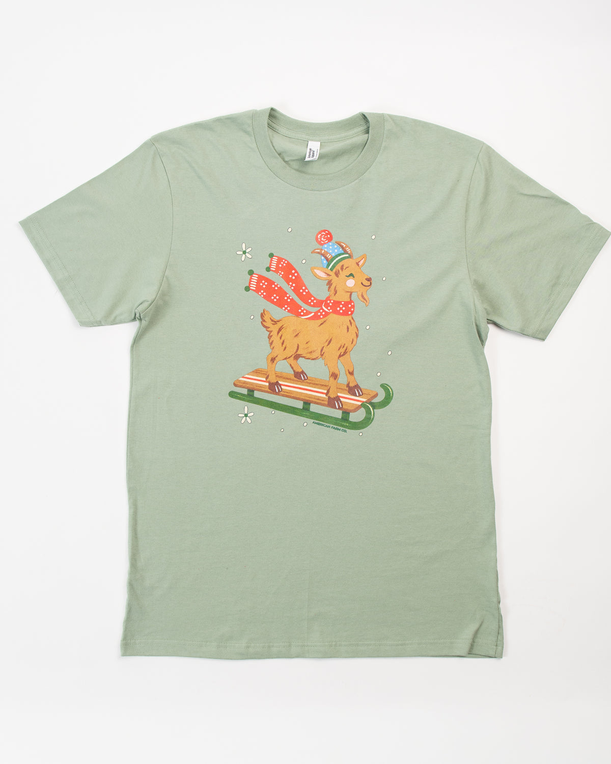 Festive Christmas Goat Adult T-Shirt
