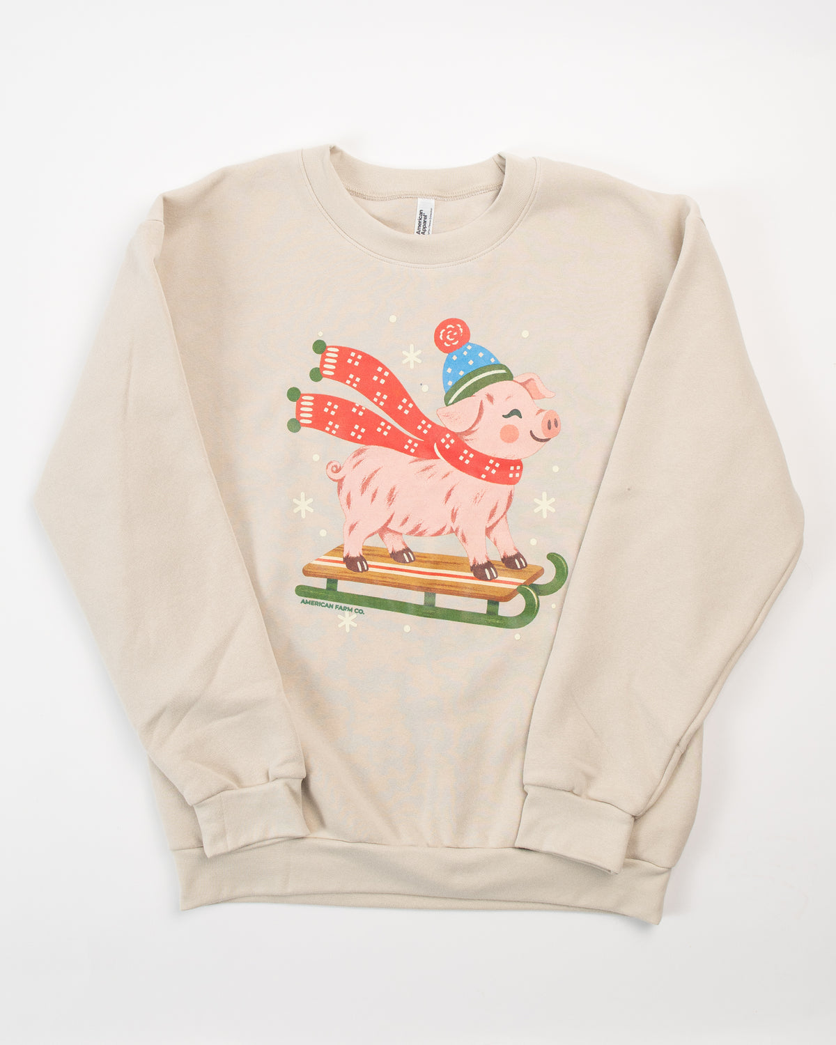 Festive Christmas Pig Adult Crewneck