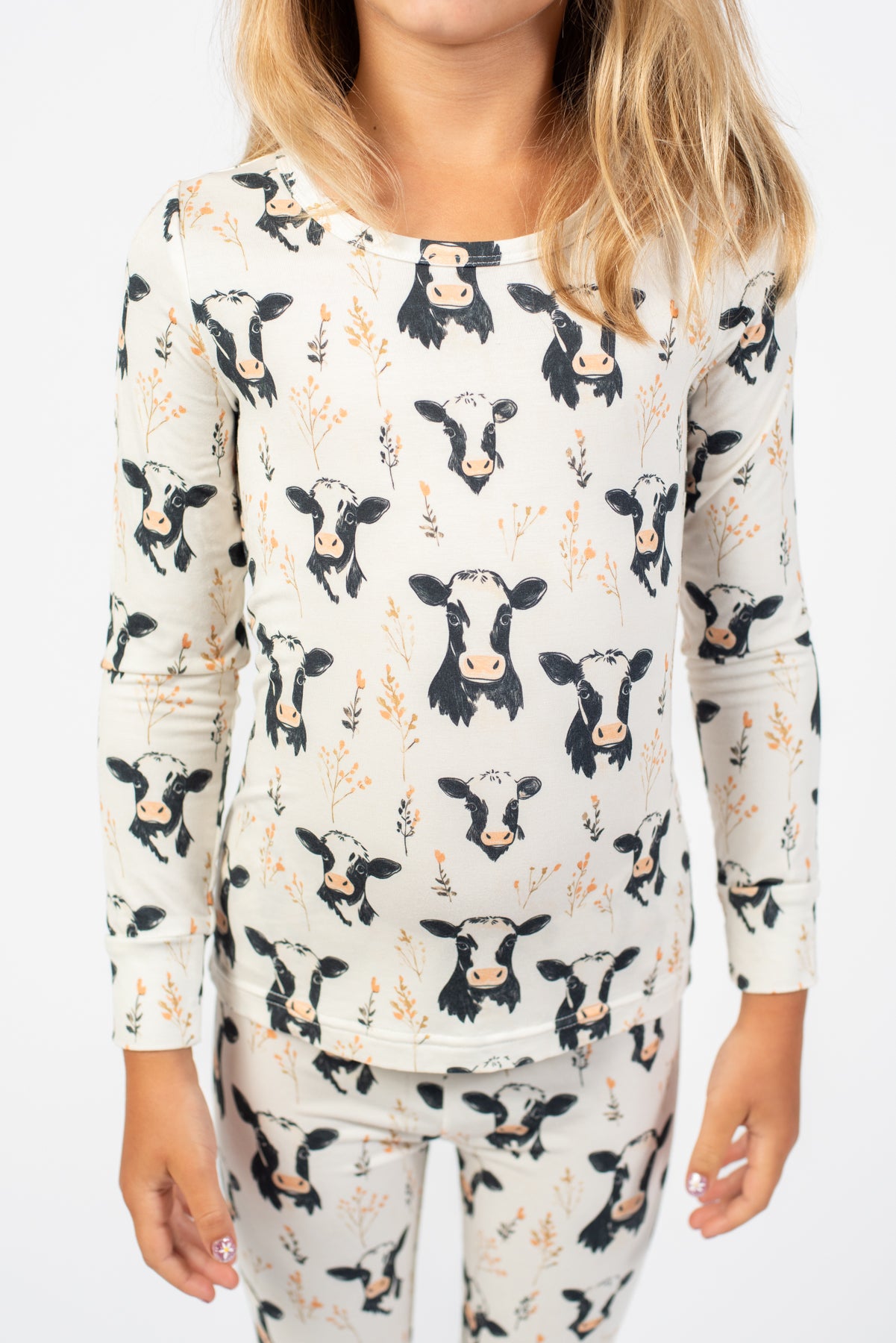 Floral Holstein Toddler/Youth Bamboo Pajama Set