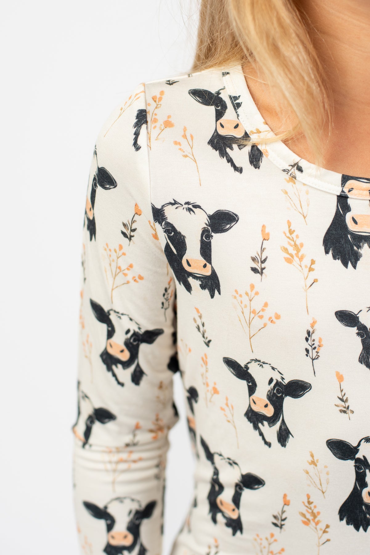 Floral Holstein Toddler/Youth Bamboo Pajama Set