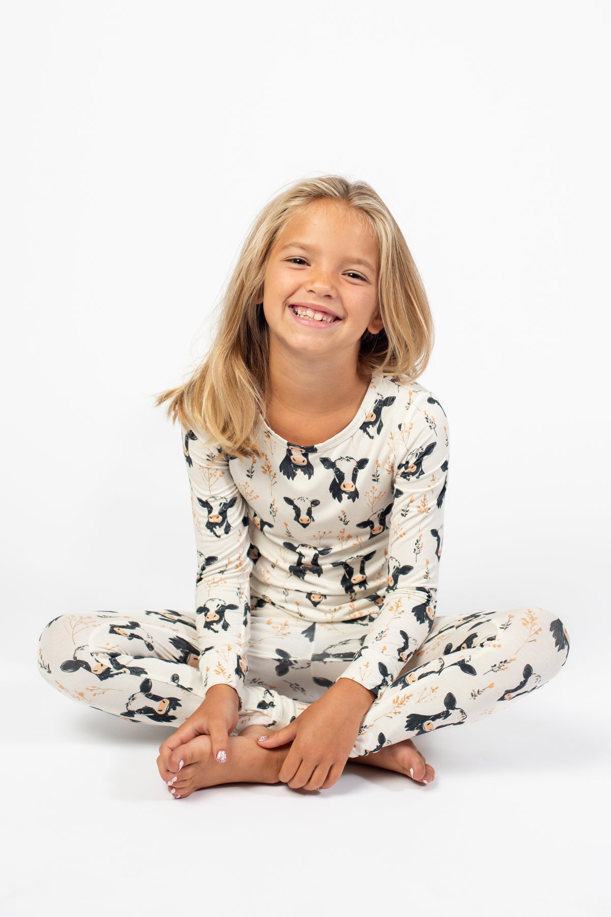 Floral Holstein Toddler/Youth Bamboo Pajama Set