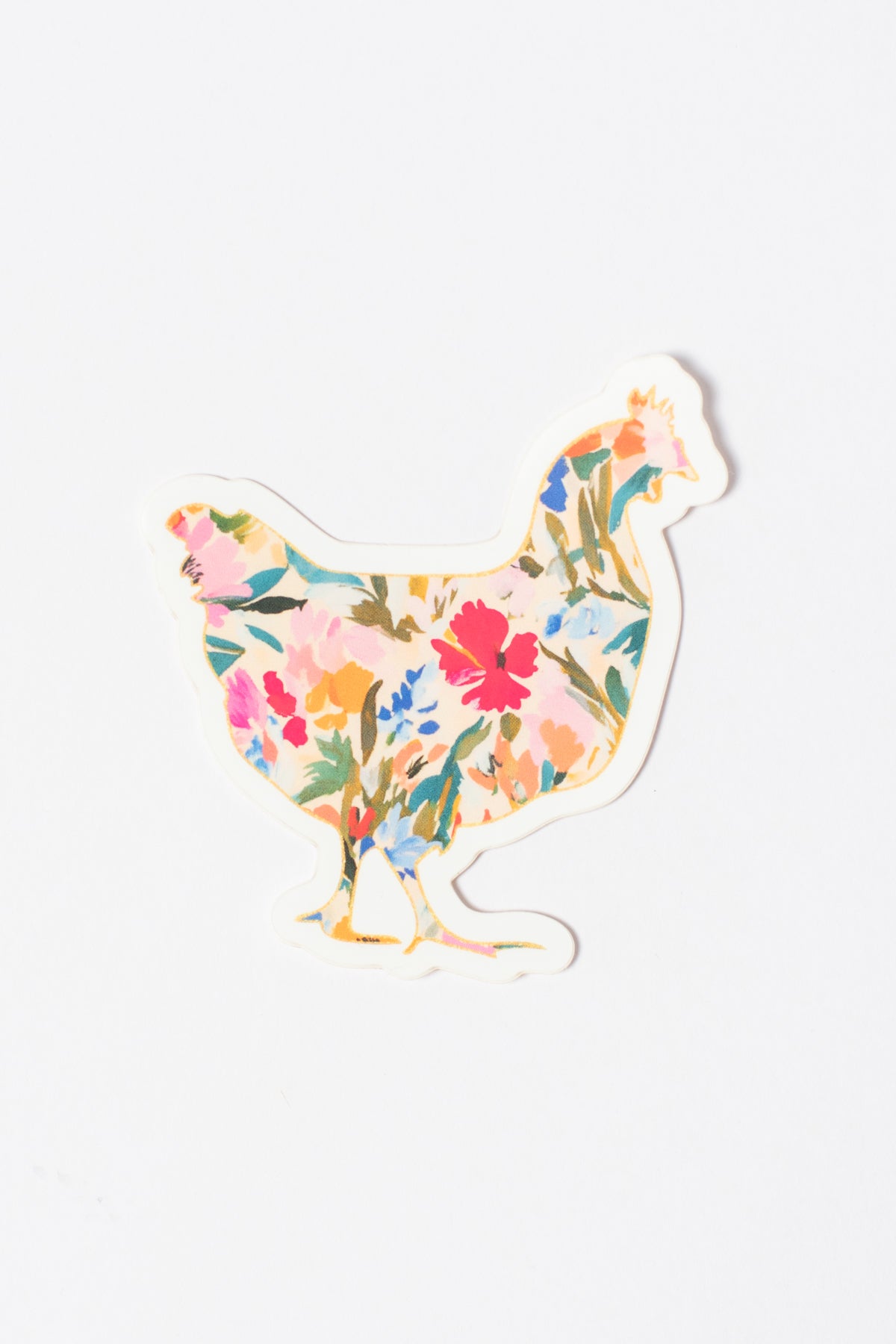 Floral Chicken Sticker